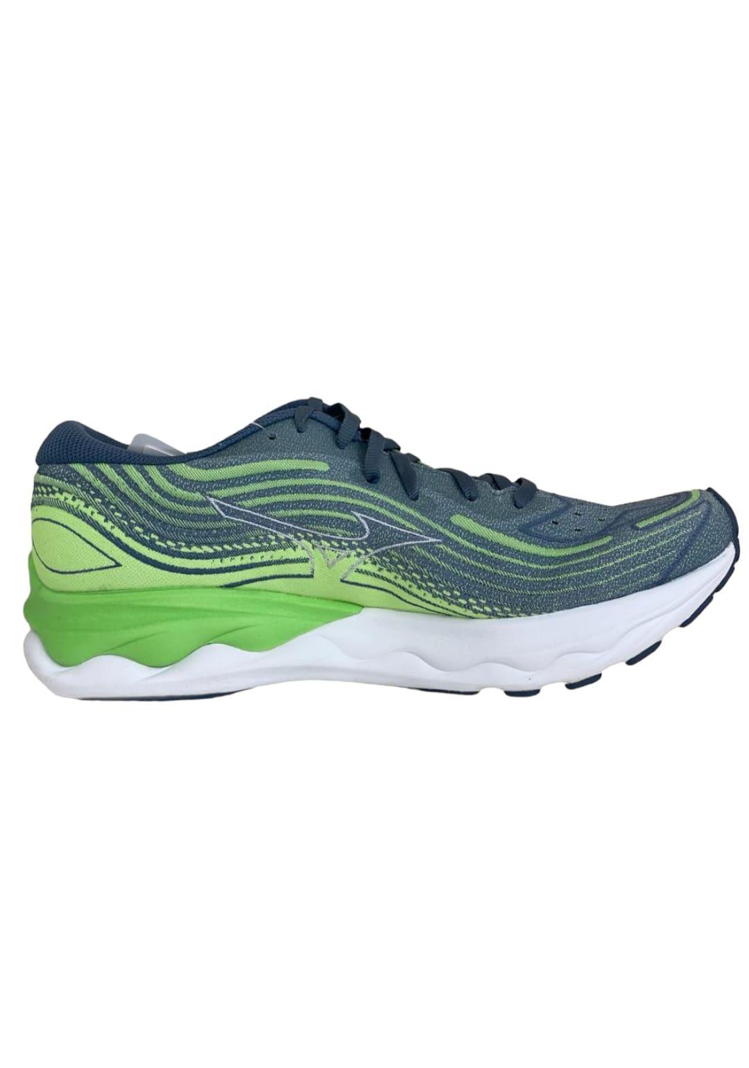 mizuno mizuno scarpa running wave skyrise verde grigio blu