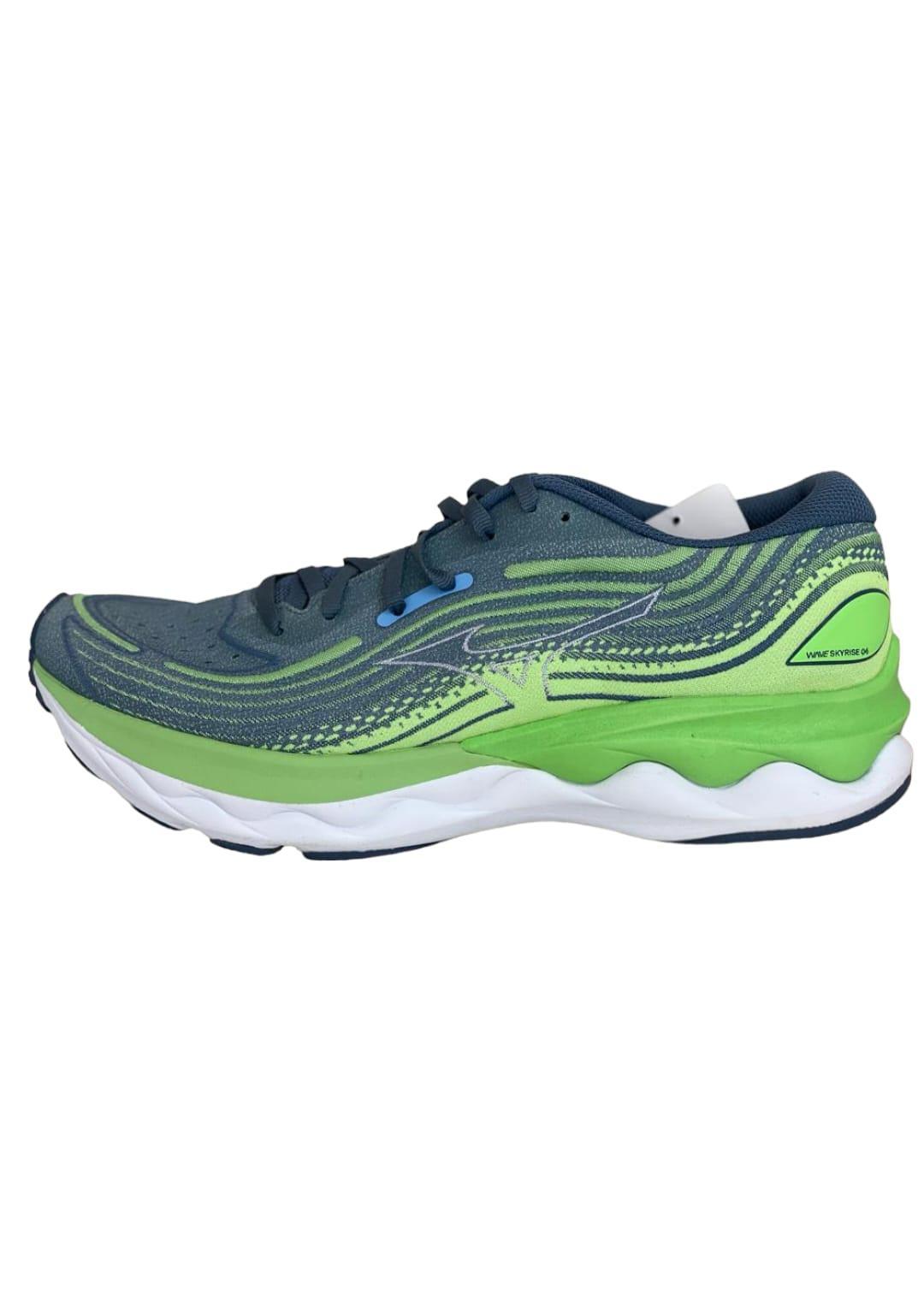 mizuno mizuno scarpa running wave skyrise verde grigio blu