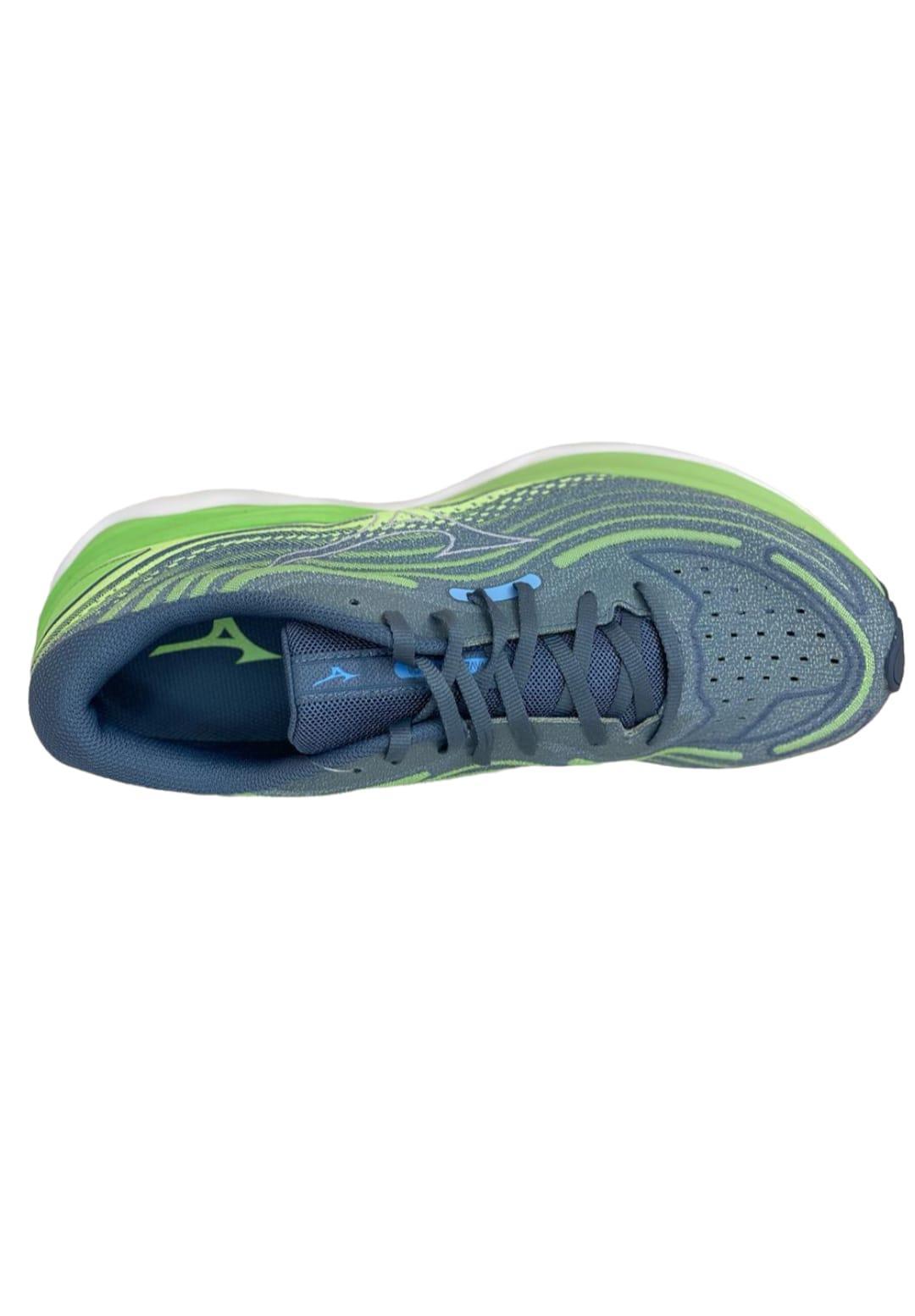 mizuno mizuno scarpa running wave skyrise verde grigio blu