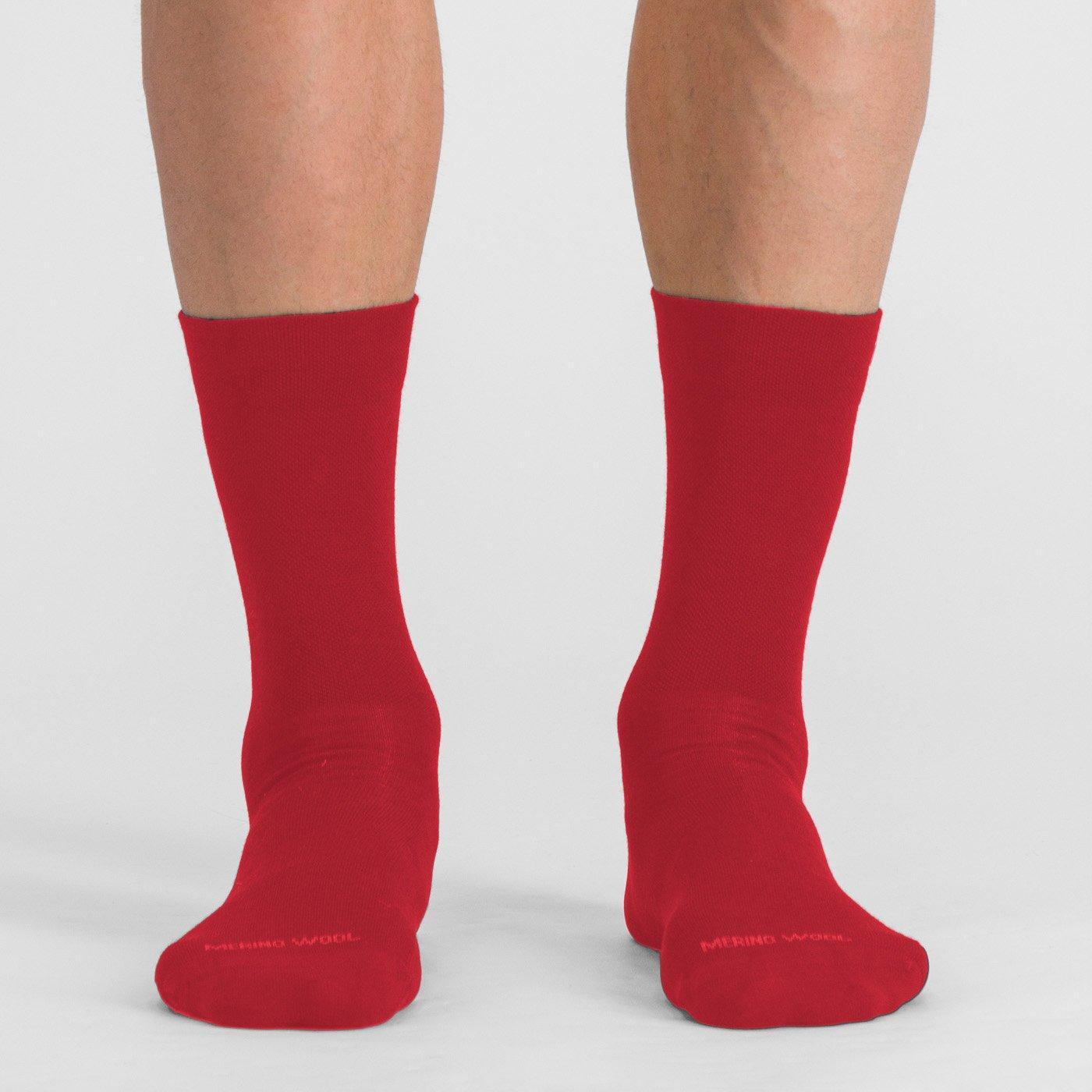 sportful sportful matchy wool  socks - tango red