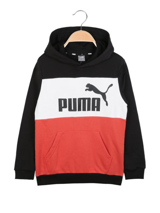 PUMA ESS+ COLOR BLOCK GRAPHIC FZ HOODIE FL B JR. - RED 679242-11