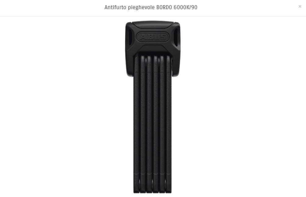 ABUS ANTIFURTO PIEGHEVOLE BORDO 6000K/90 BK SH 62094