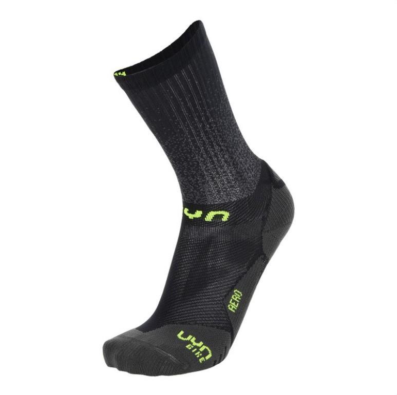 UYN CALZINI MAN CYCLING AERO SOCKS NERO VERDE  S100227-B205