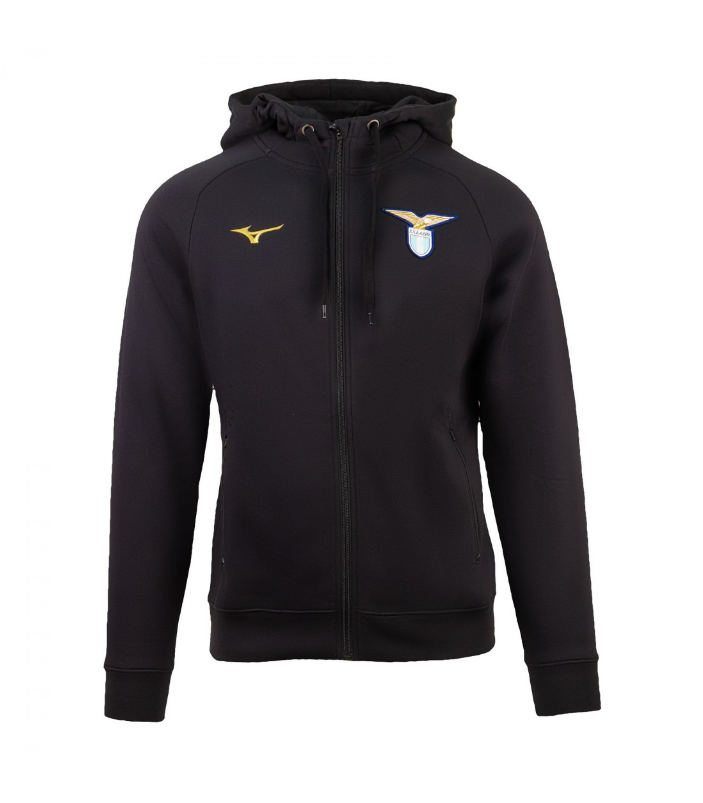 TUTA FELPATA FULL ZIP CON CAPPUCCIO SS LAZIO MIZUNO NERA 23-24 P2GGAX76-09 