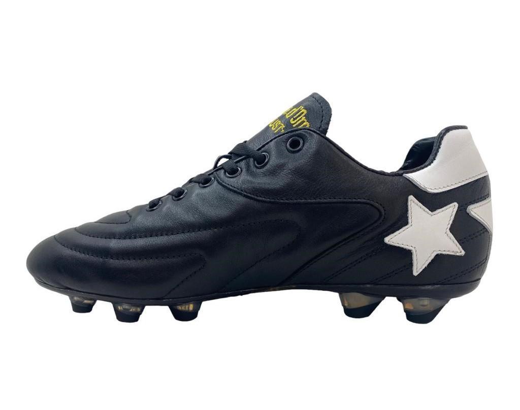 PANTOFOLA D'ORO SCARPA LAZZARINI STARDUST VITELLO SUOLA PU C NERA NERO BIANCO PS2313-02