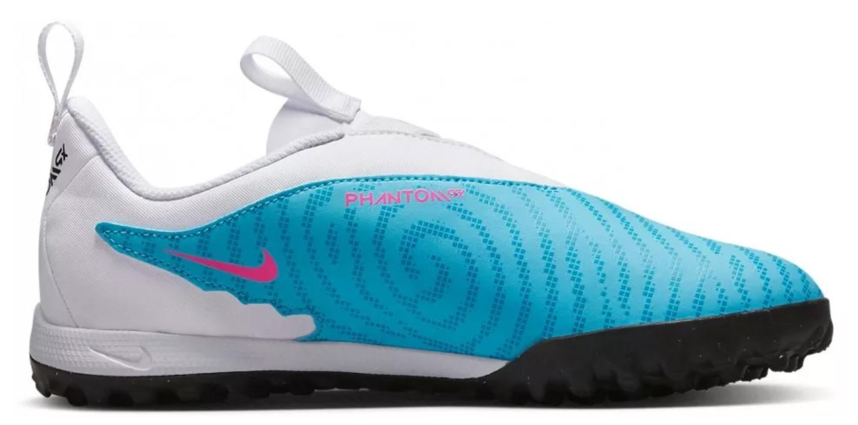 NIKE SCARPE PHANTOM GX ACADEMY JUNIOR CELESTE BIANCO TURF DD9557-446