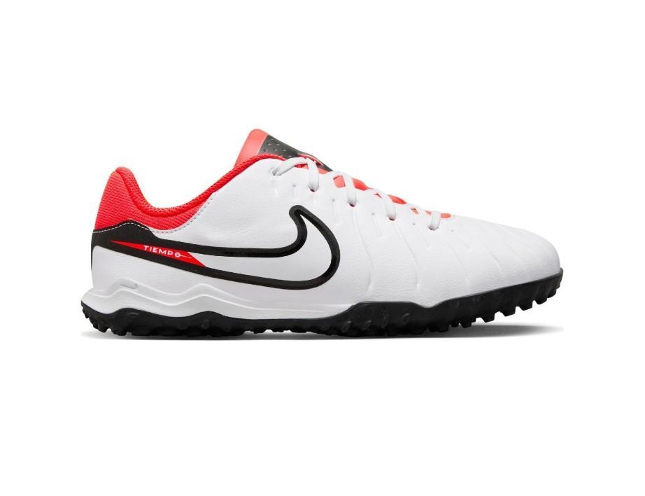 NIKE SCARPE JUNIOR TIEMPO LEGEND 10 ACADEMY TURF  BIANCO NERO  DV4351-100