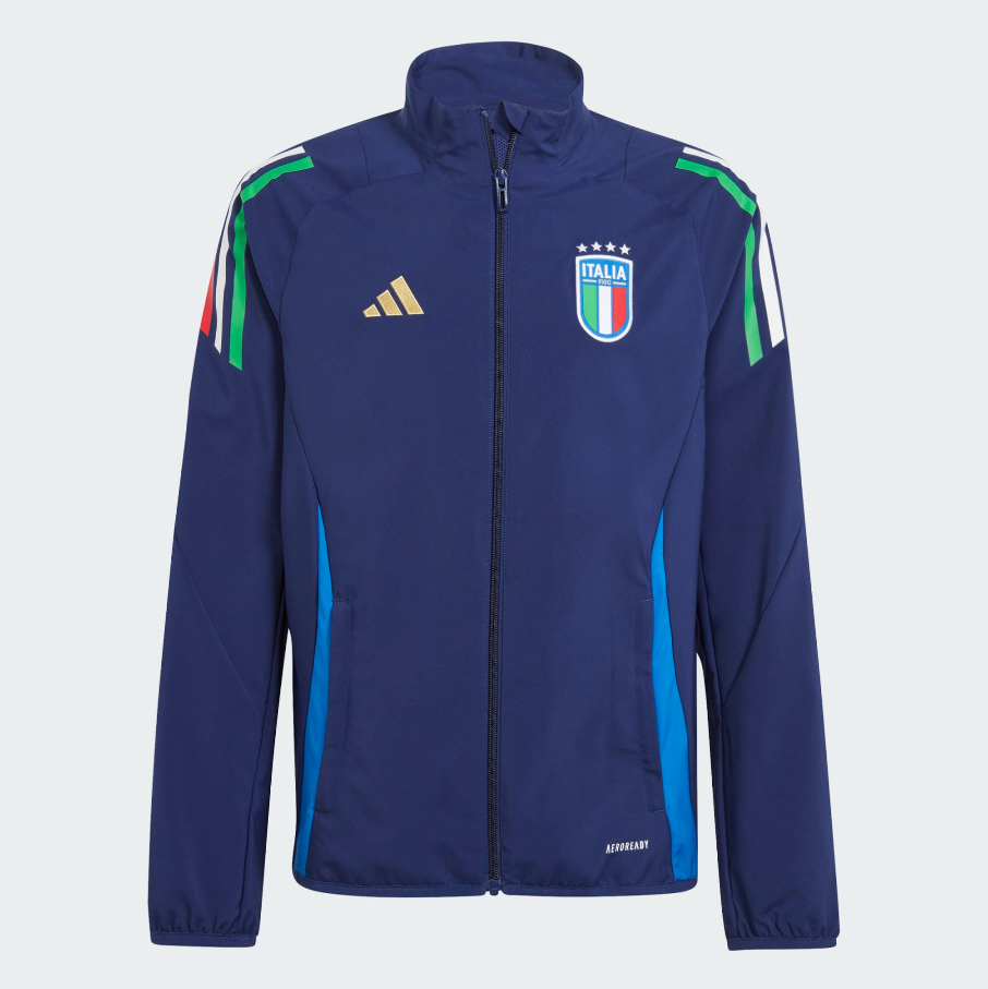 ADIDAS GIACCA TUTA NAZIONALE ITALIANA FIGC PRE JKT JUNIOR AZZURRO IQ2182