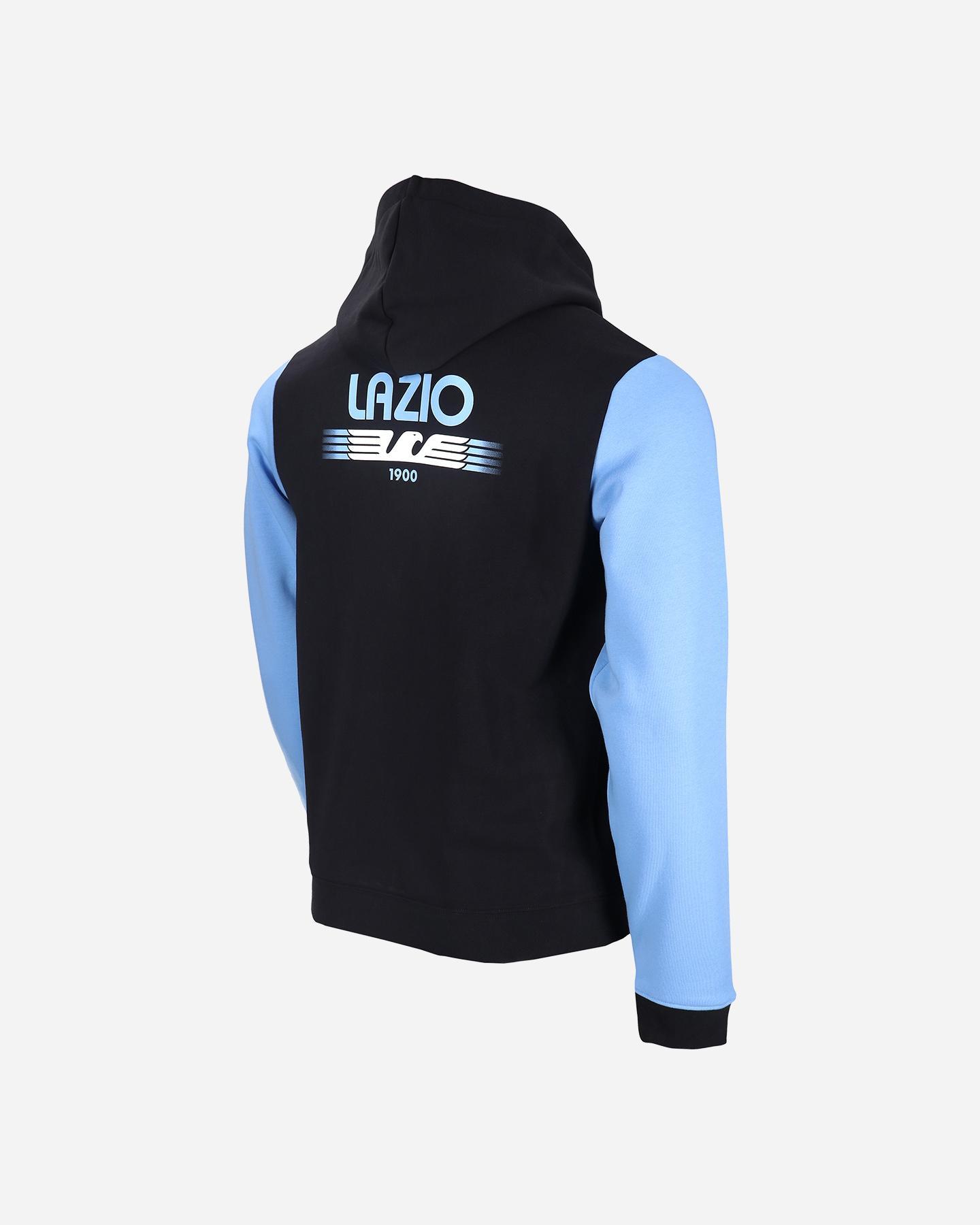 MIZUNO FULL ZIP HOODIE FANWEAR SS LAZIO 23/24 - BLACK/SKY BLUE P2GCAX82-09