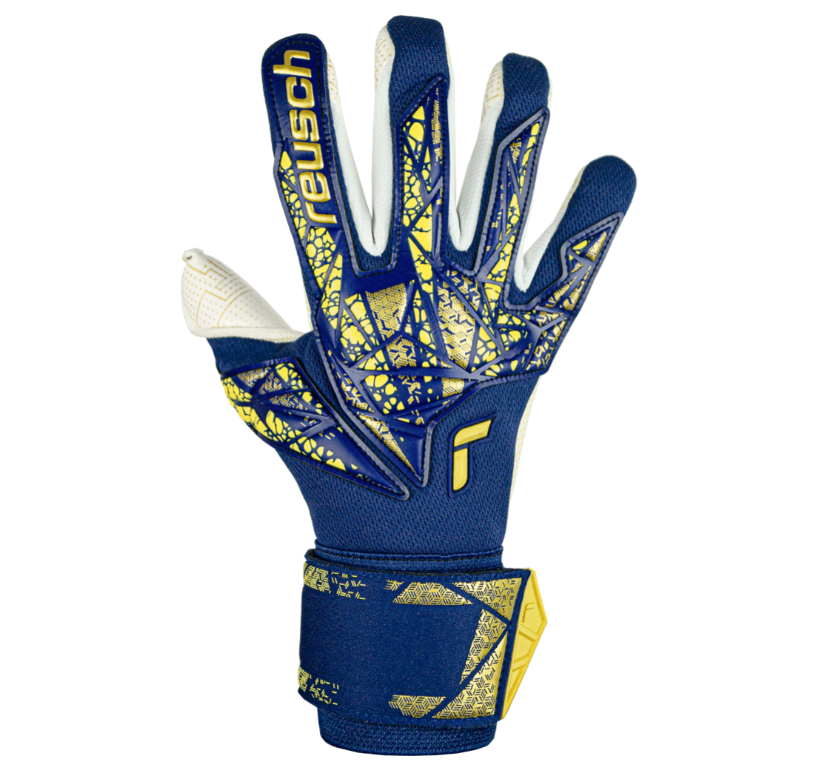 REUSCH GUANTI PORTIERE ATTRAKT GOLD X GLUEPRINT BLU ORO 5470974-4410