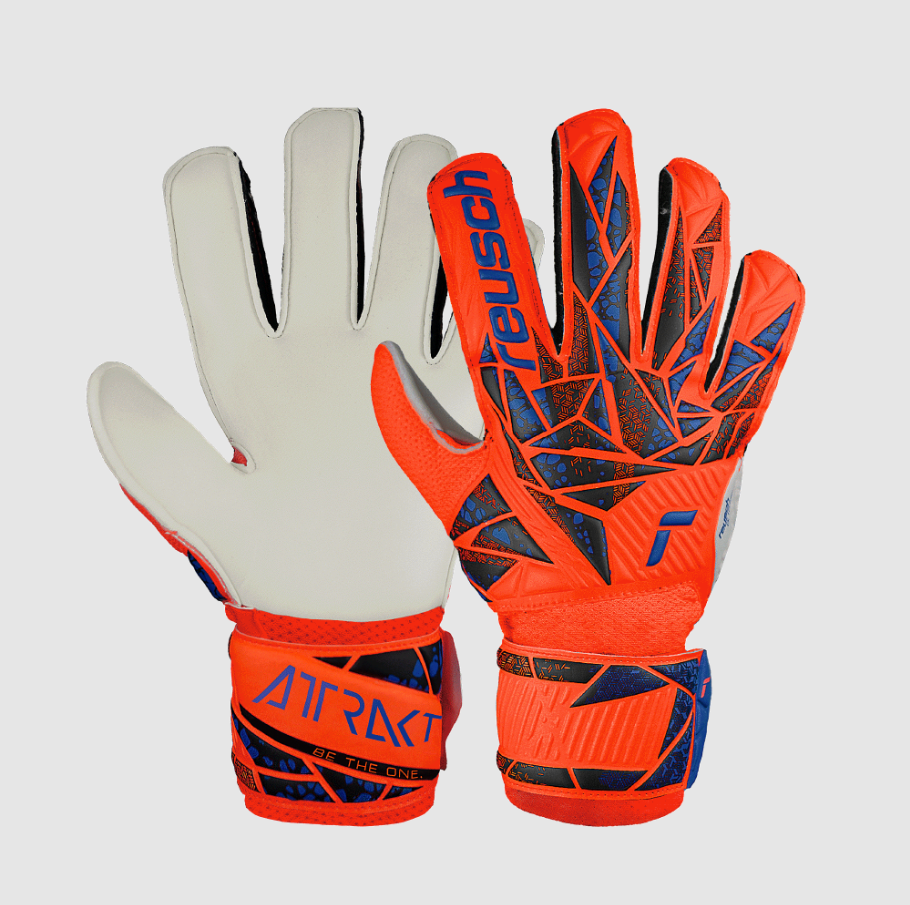 REUSCH GUANTI ATTRAKT SOLID JUNIOR ARANCIO AZZURRO NERO 5472515-2210