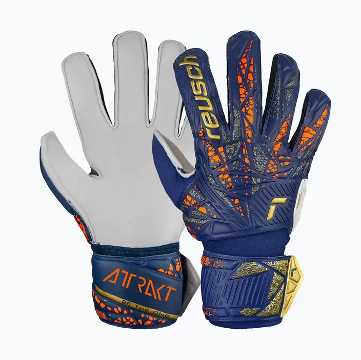 REUSCH GUANTI ATTRAKT SOLID JUNIOR BLU ORO ARANCIO 5472515-4410