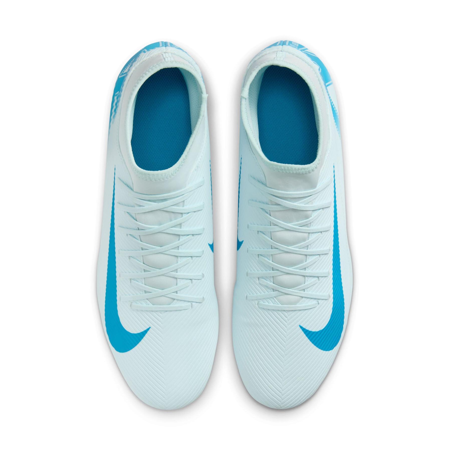 NIKE SCARPA SUPERFLY 10 CLUB FG/MG - GLACIER BLUE/BLACK FQ8314-400