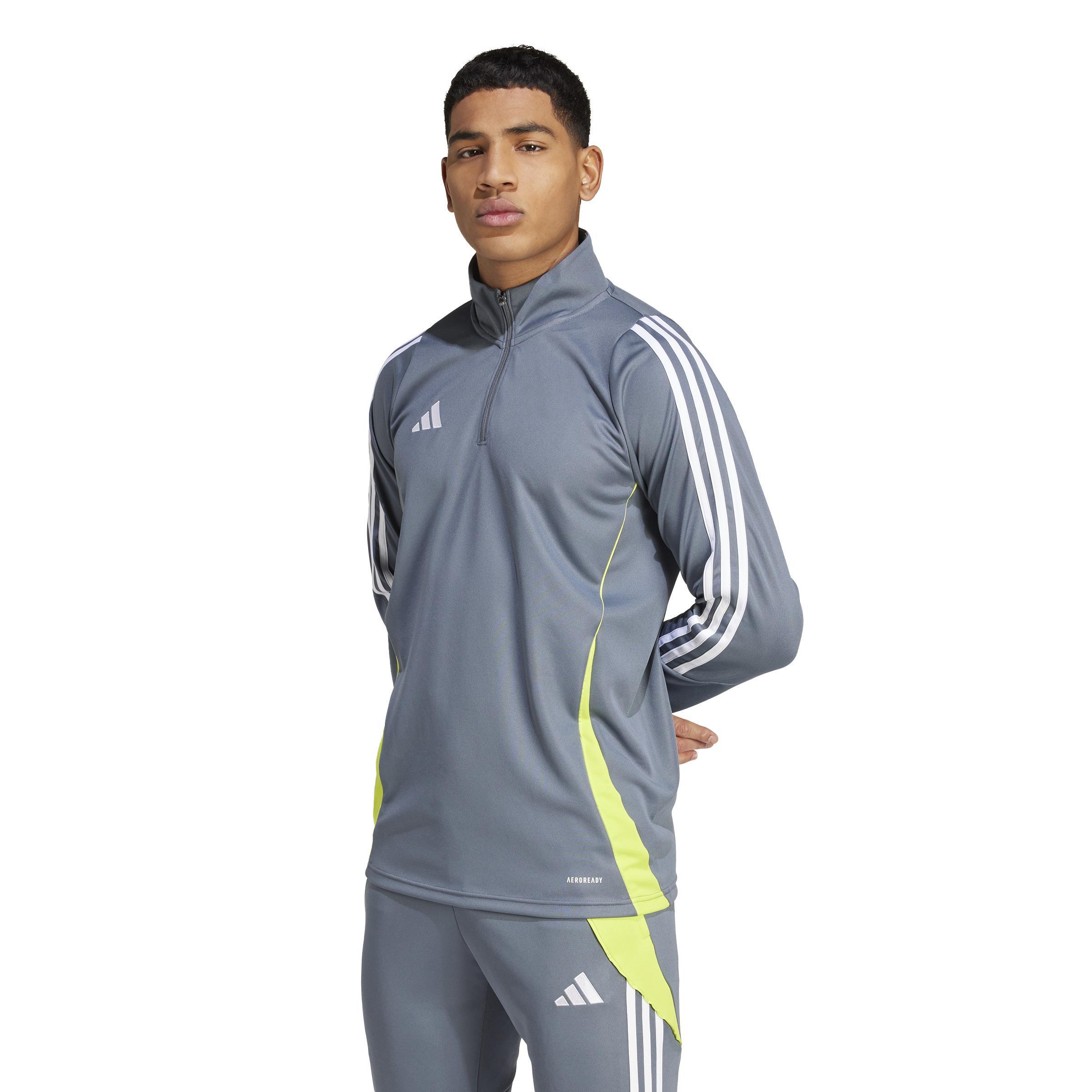 ADIDAS TIRO 24 FELPA ALLENAMENTO GRIGIO VERDE FLUO IV6954 