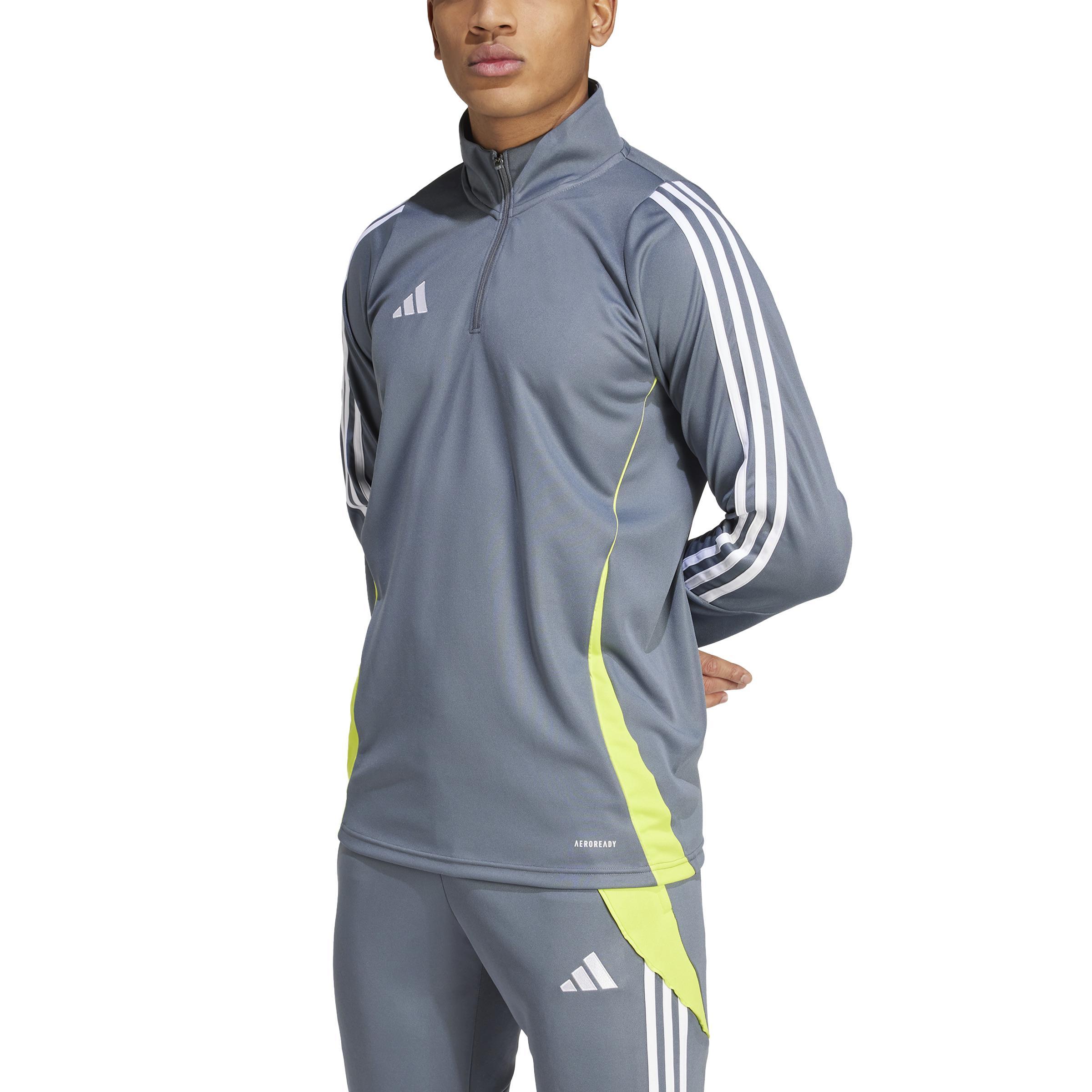 ADIDAS TIRO 24 FELPA ALLENAMENTO GRIGIO VERDE FLUO IV6954 