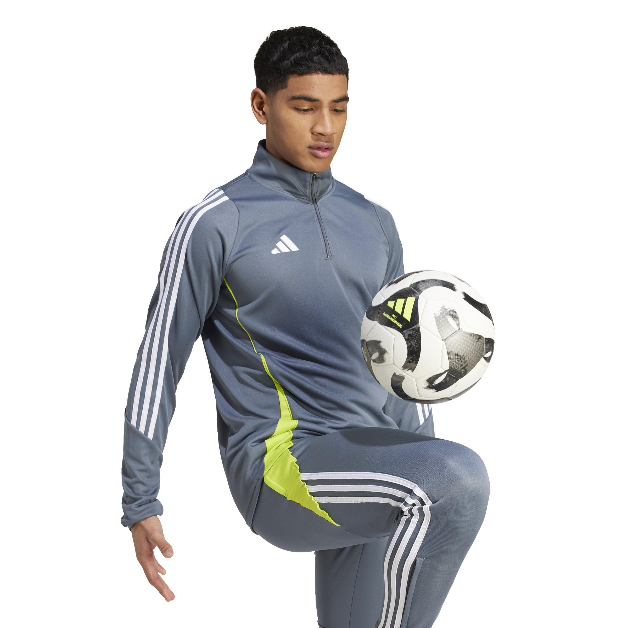 ADIDAS TIRO 24 FELPA ALLENAMENTO GRIGIO VERDE FLUO IV6954 