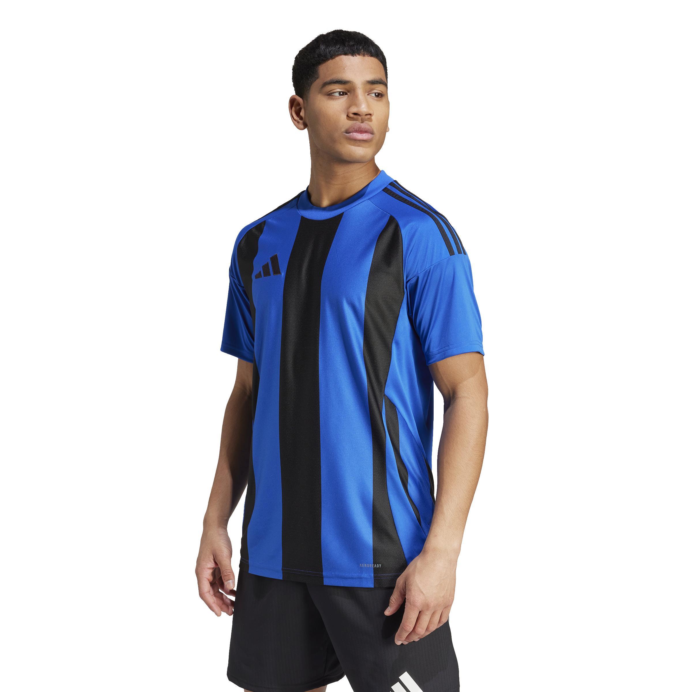 ADIDAS STRIPED 24 MAGLIA UOMO NERO AZZURRO IW2147