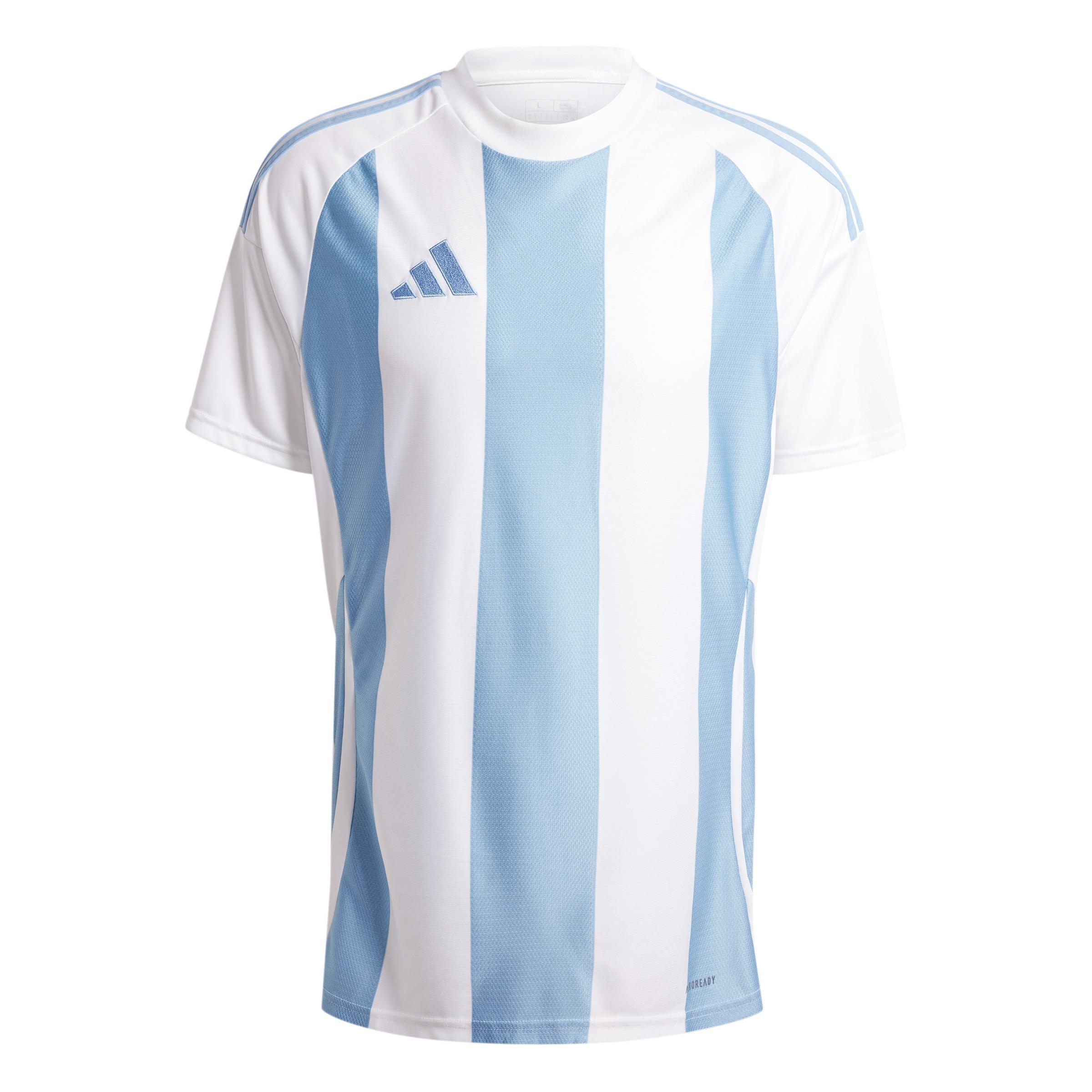 ADIDAS STRIPED 24 MAGLIA UOMO BIANCO CELESTE IW4555