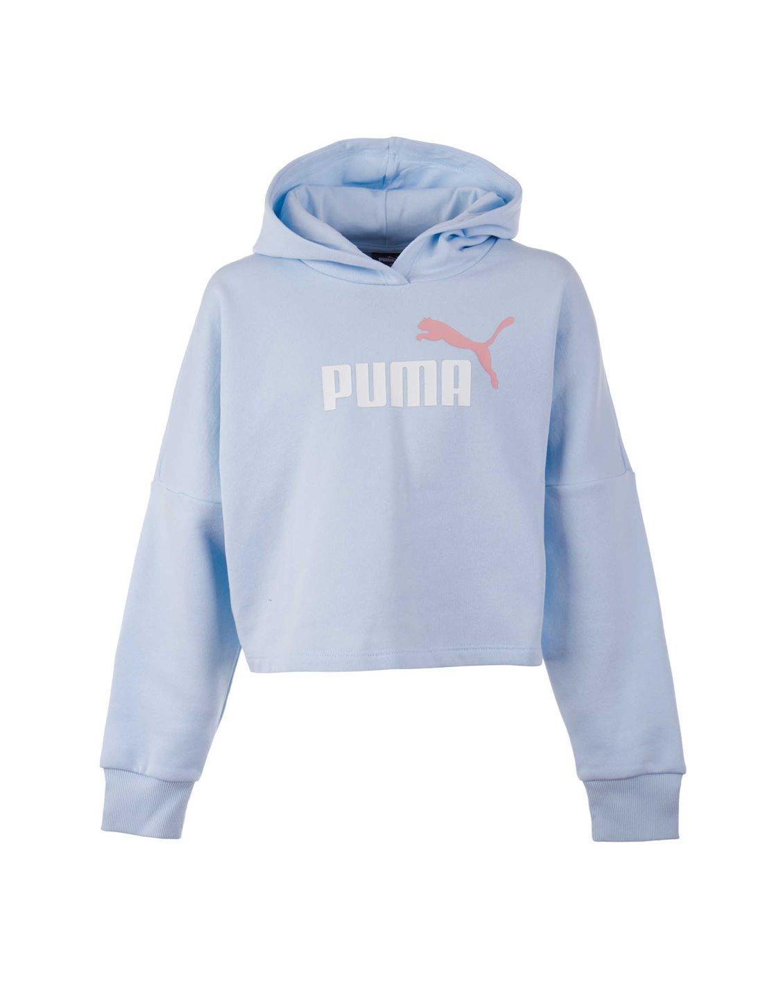 PUMA ESS+ LOGO CROPPED HOODIE G JR. - BLUE 671134-69