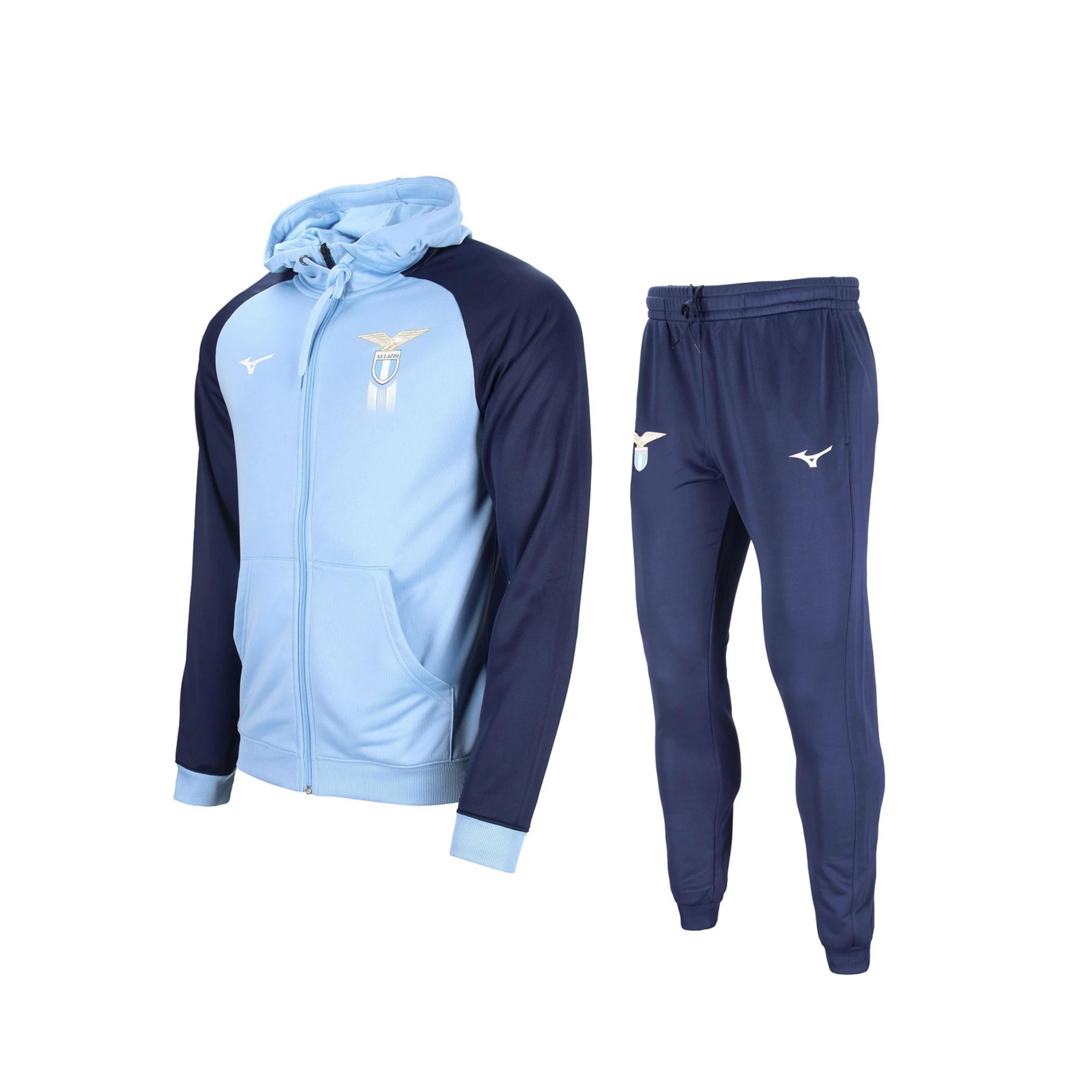 mizuno mizuno hooded tracksuit fanwear lazio m 24/25 - airy blue/navy - foto 1