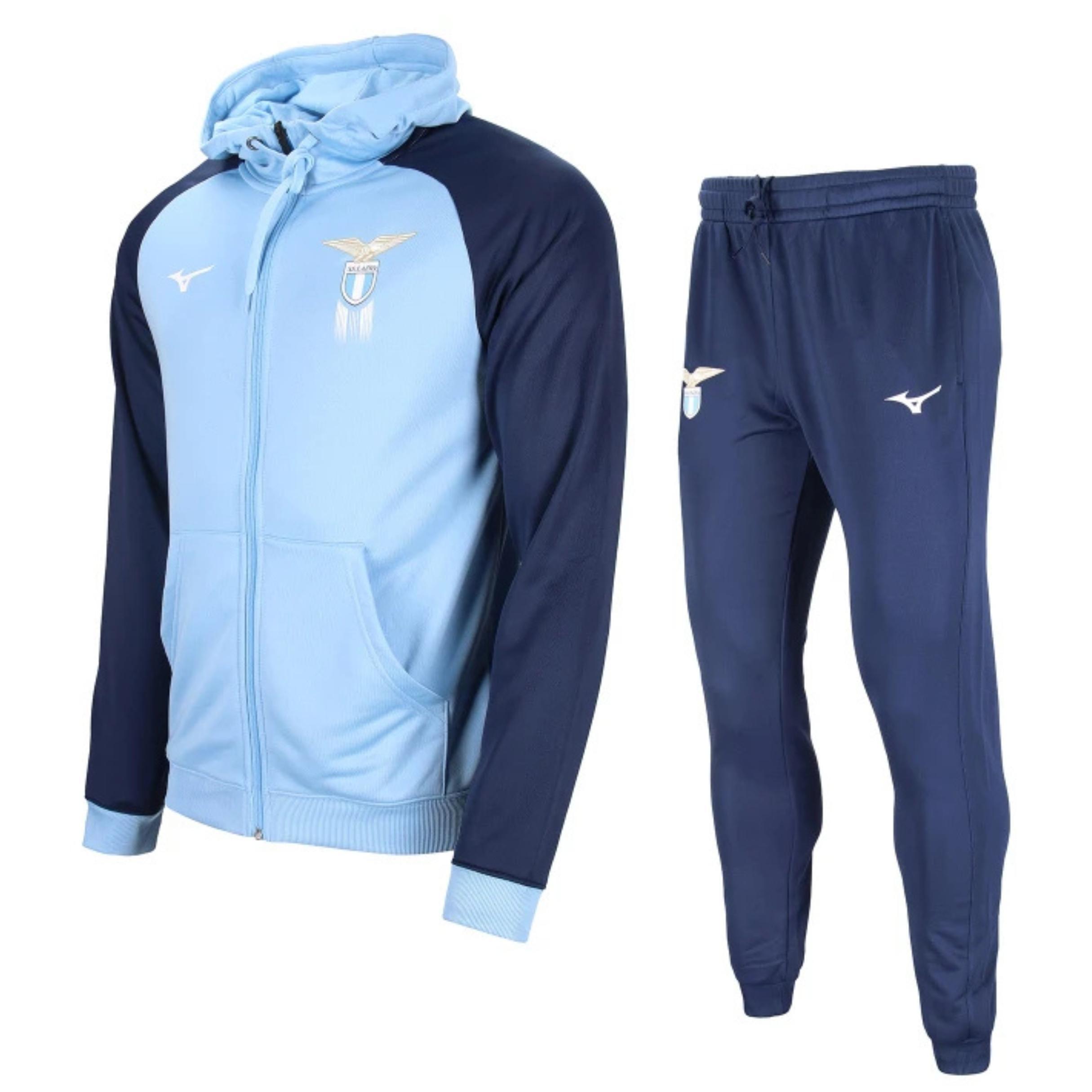 mizuno mizuno 2024/25 hood tracksuit fanw. lazio jr - airy blue/navy p2ggby08-04 - foto 1