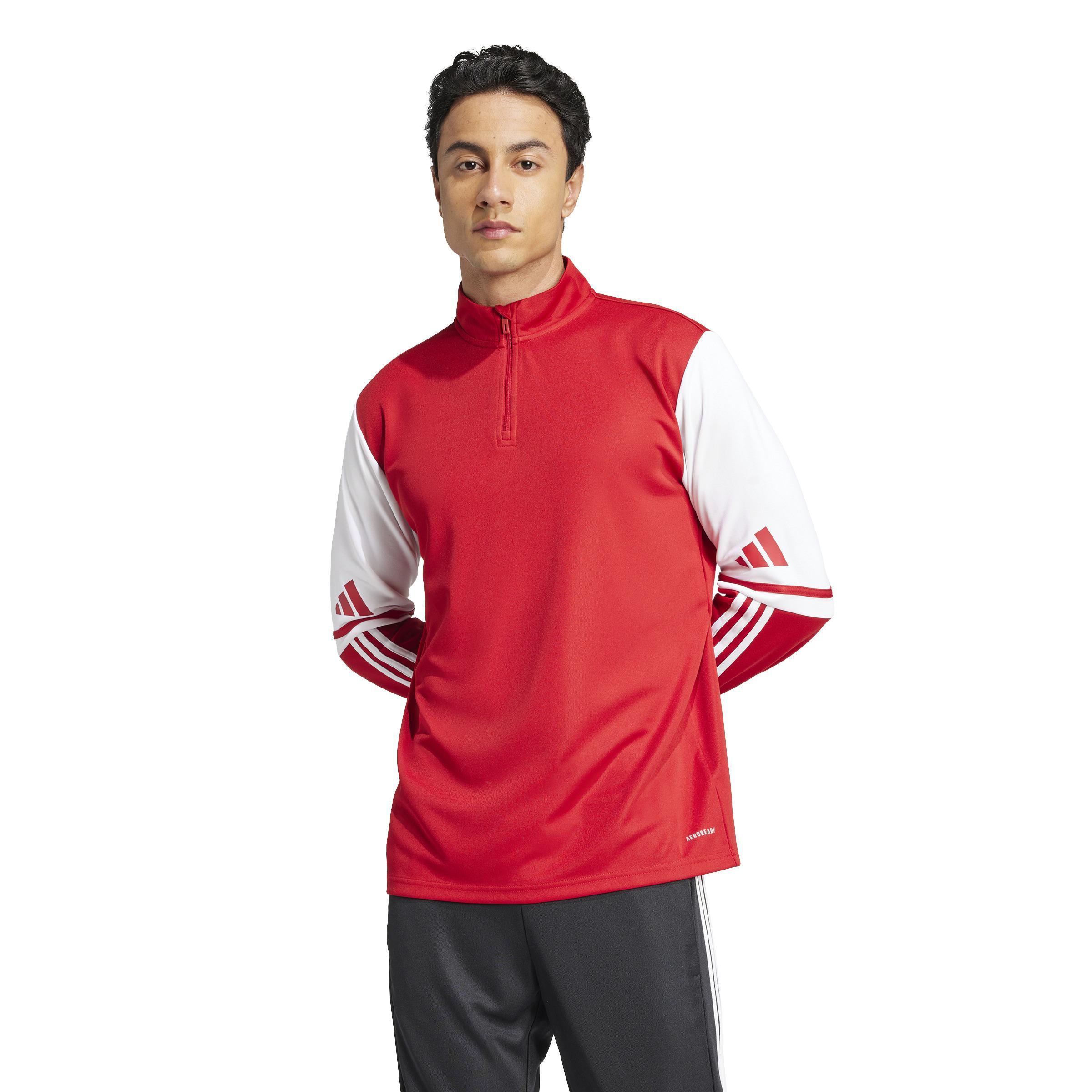 ADIDAS SQUADRA 25 FELPA ALLENAMENTO MEZZA ZIP UOMO  ROSSA JD2984