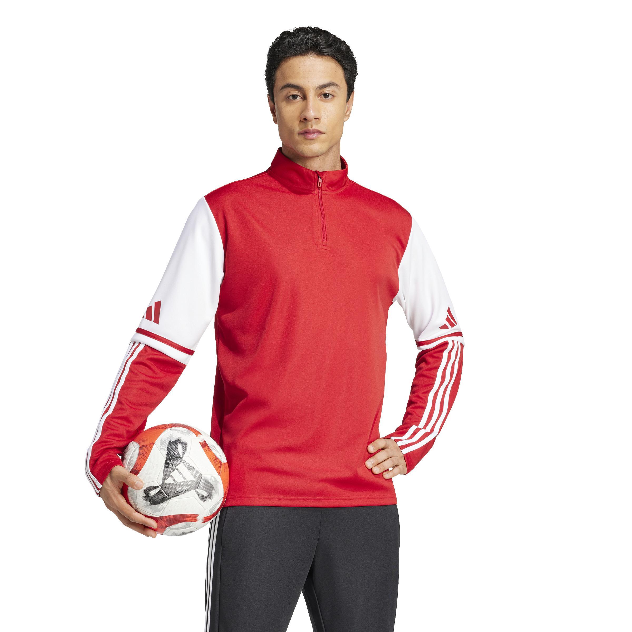 ADIDAS SQUADRA 25 FELPA ALLENAMENTO MEZZA ZIP UOMO  ROSSA JD2984