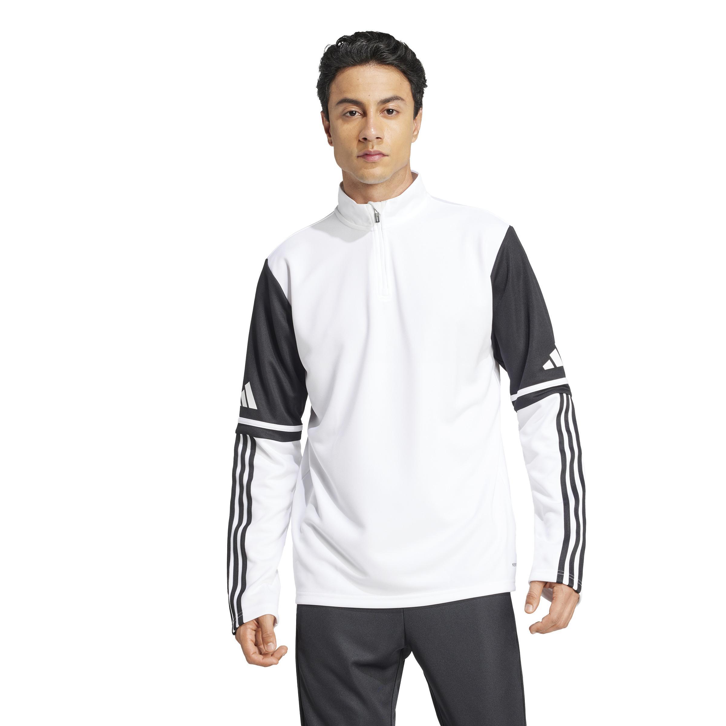 ADIDAS SQUADRA 25 FELPA ALLENAMENTO MEZZA ZIP BIANCO UOMO JD2987