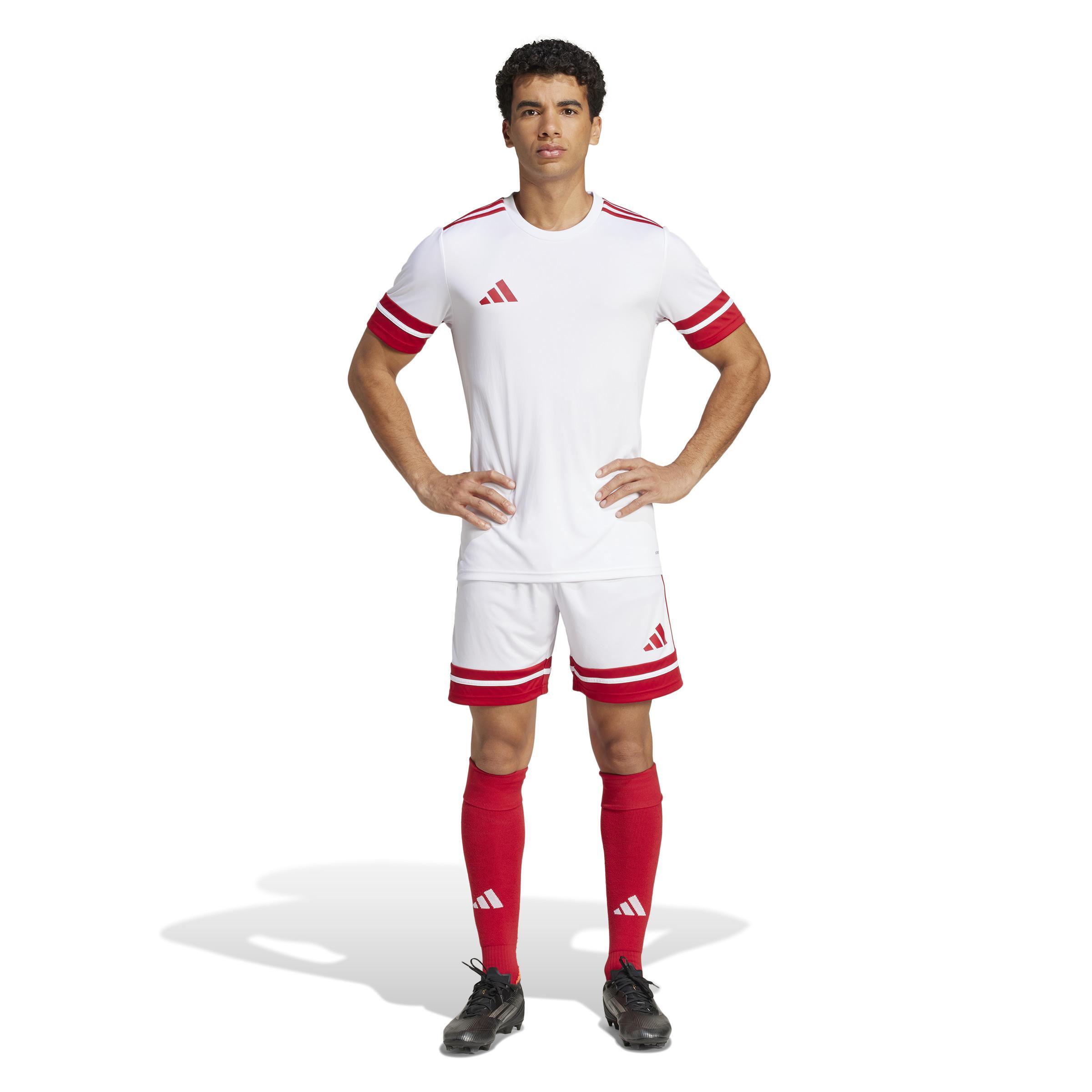 ADIDAS SQUADRA 25 PANTALONCINI UOMO BIANCO ROSSO JH3404