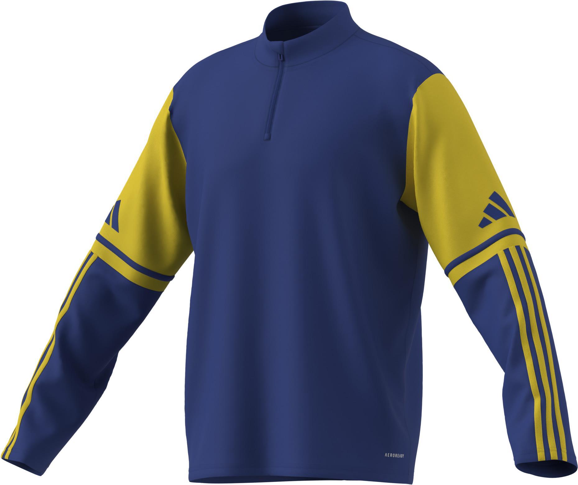 ADIDAS SQUADRA 25FELPA ALLENAMENTO MEZZA ZIP BLU GIALLO UOMO JP3155