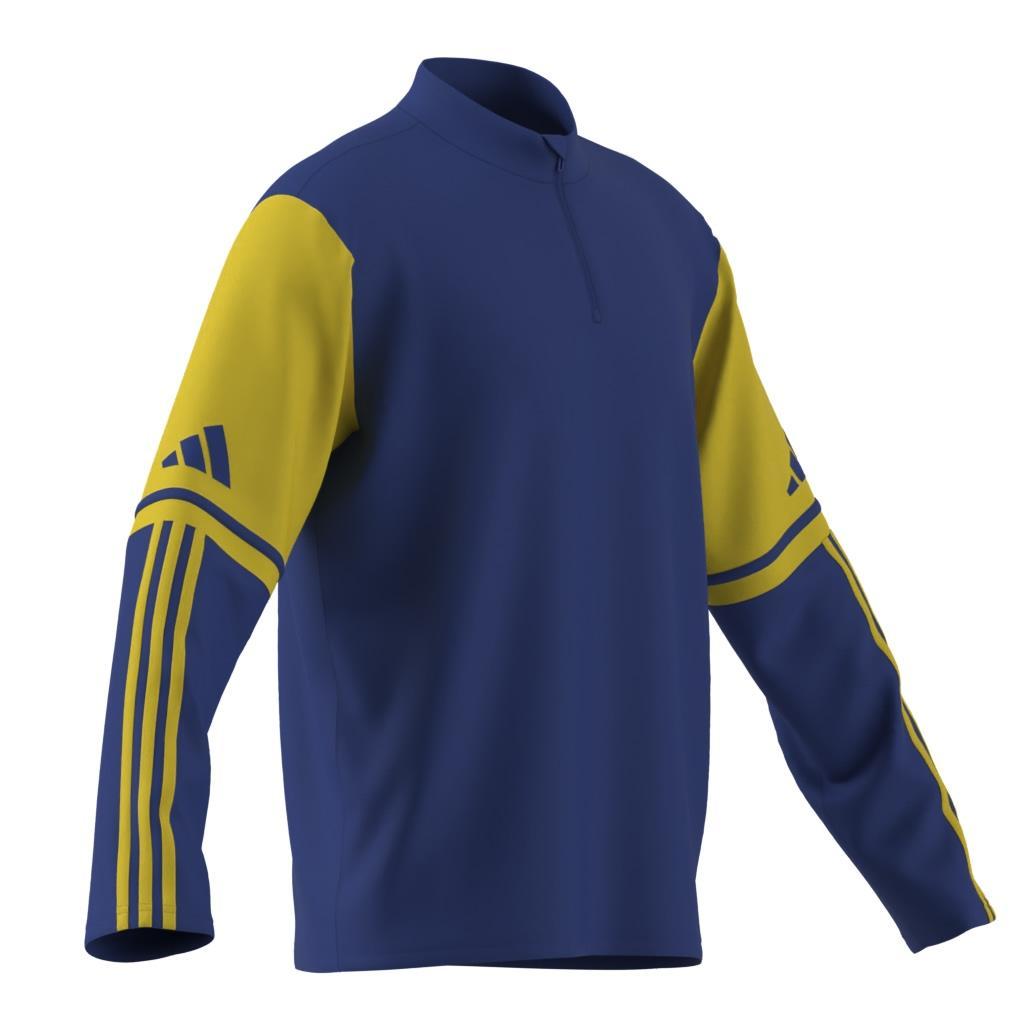 ADIDAS SQUADRA 25FELPA ALLENAMENTO MEZZA ZIP BLU GIALLO UOMO JP3155