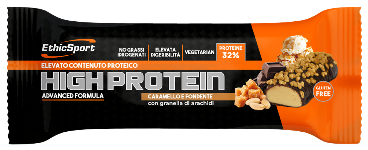 ethic sport ethicsport barretta high protein caramello e fondente 45g - foto 1