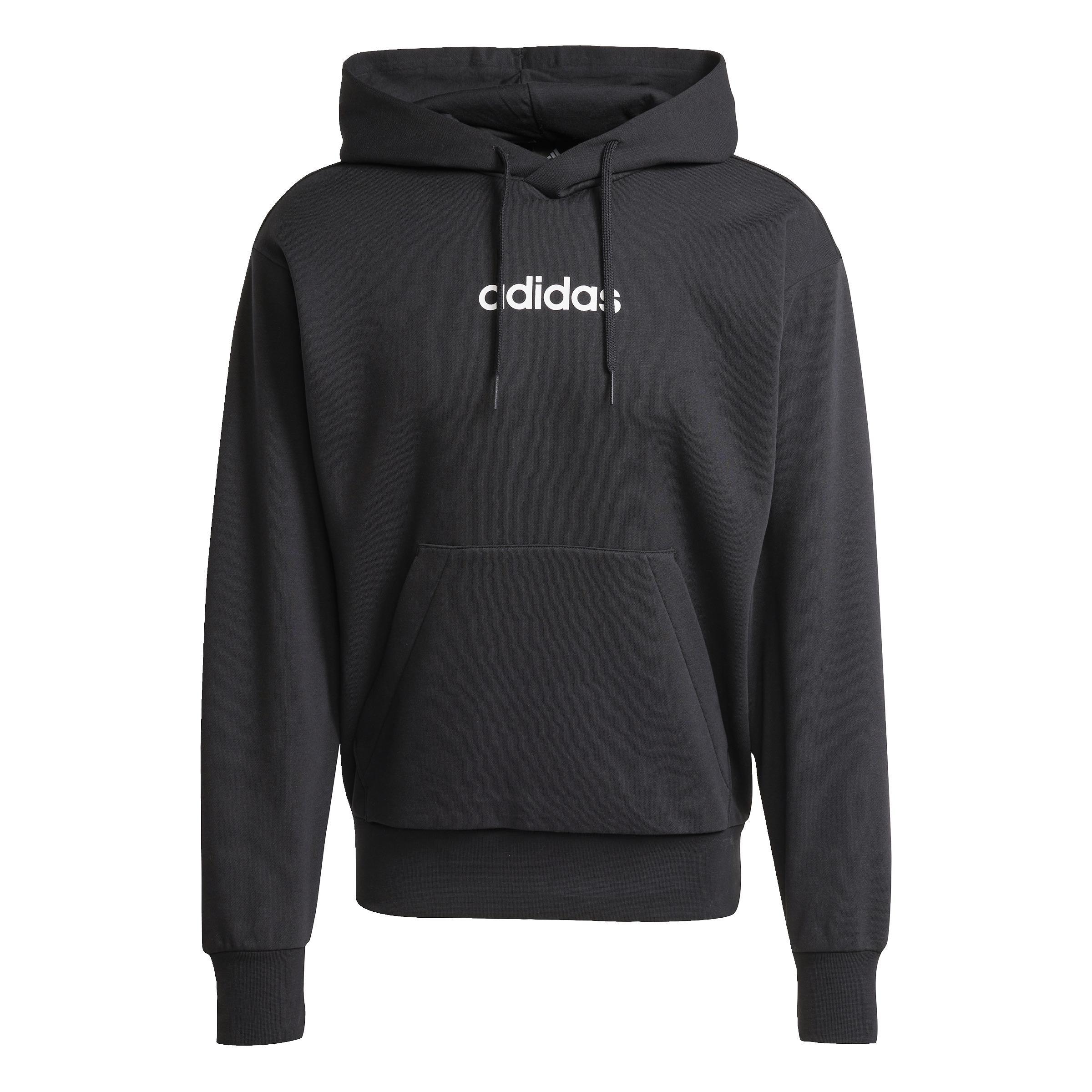 ADIDAS LIN FL HOODY NERO BIANCO JN1759