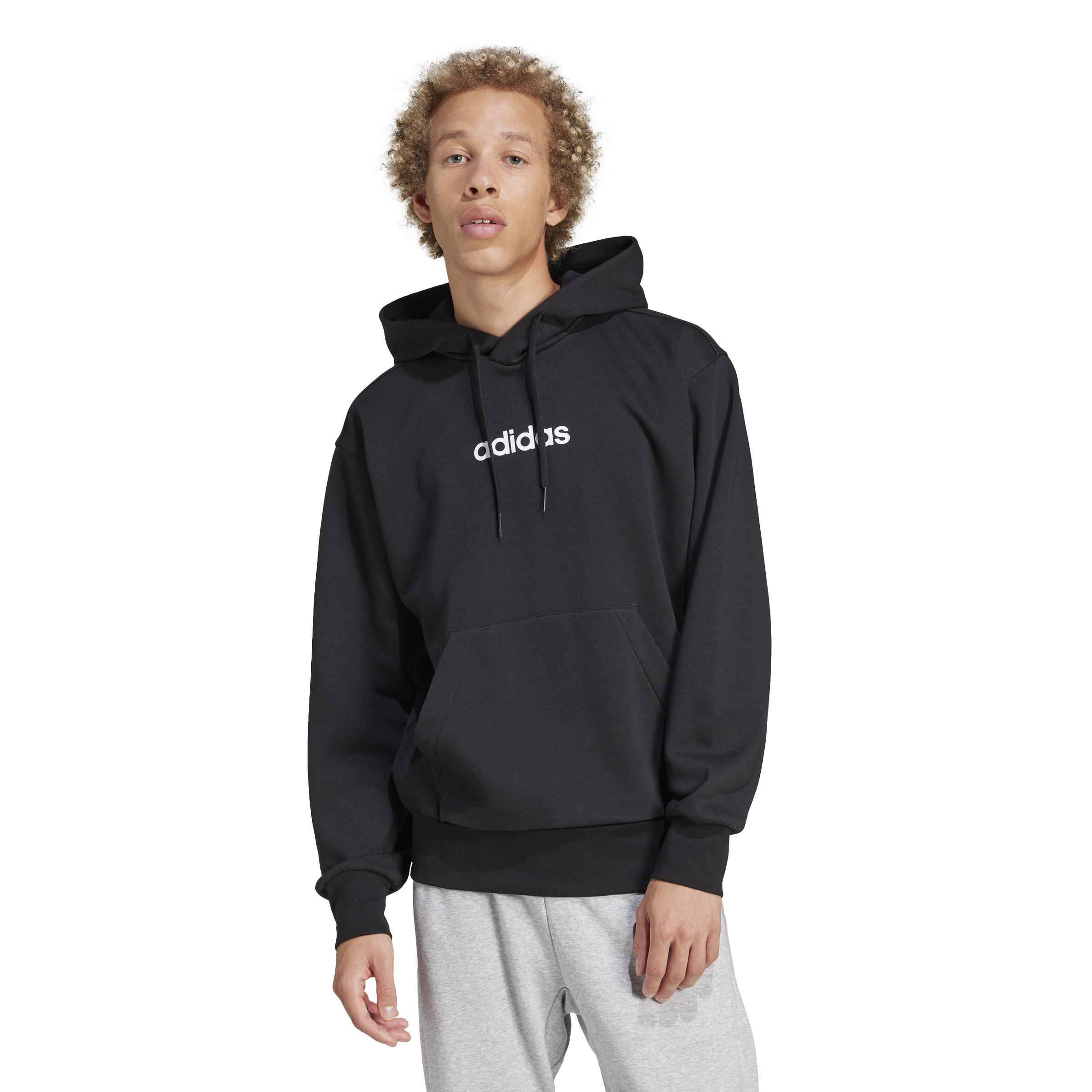 ADIDAS LIN FL HOODY NERO BIANCO JN1759