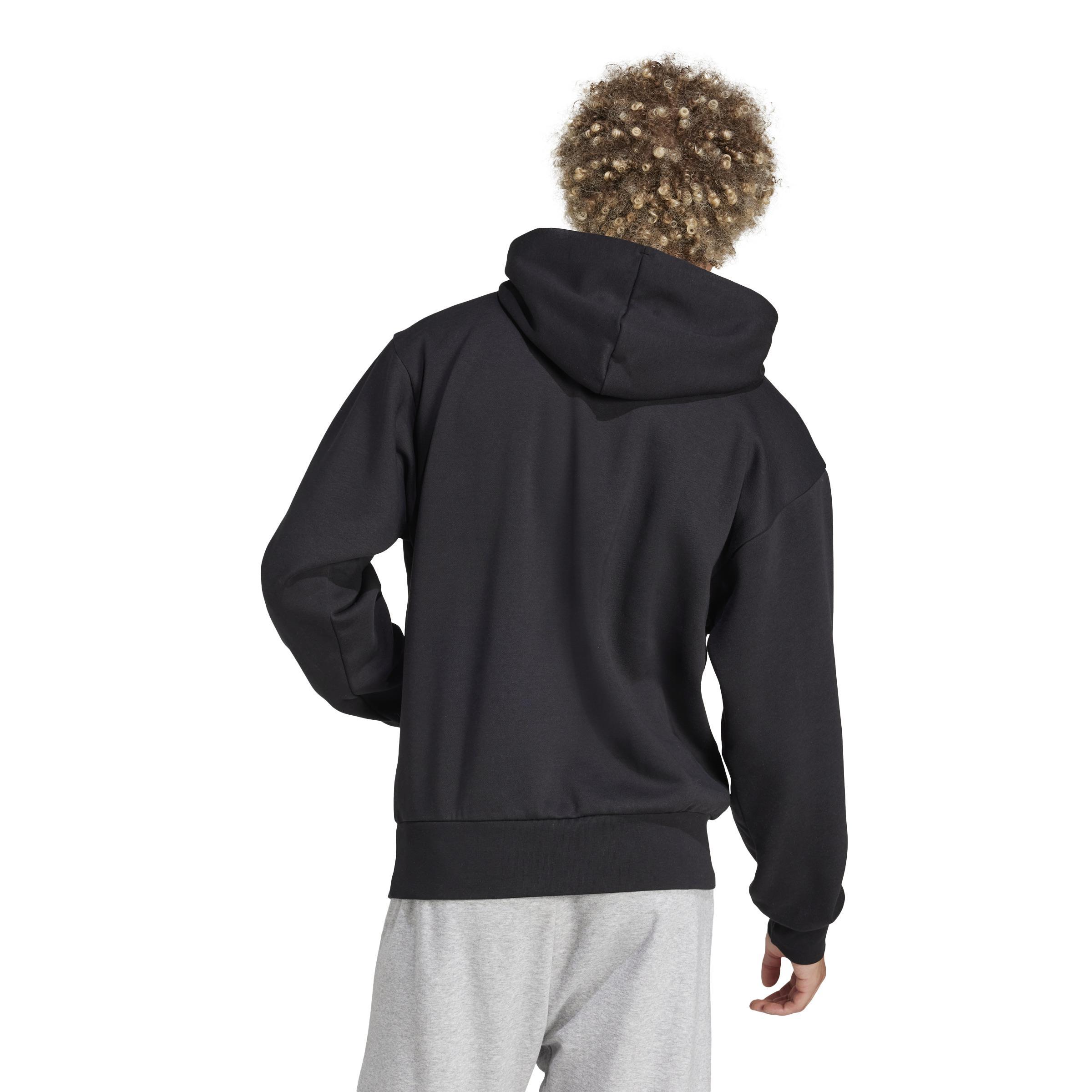 ADIDAS LIN FL HOODY NERO BIANCO JN1759