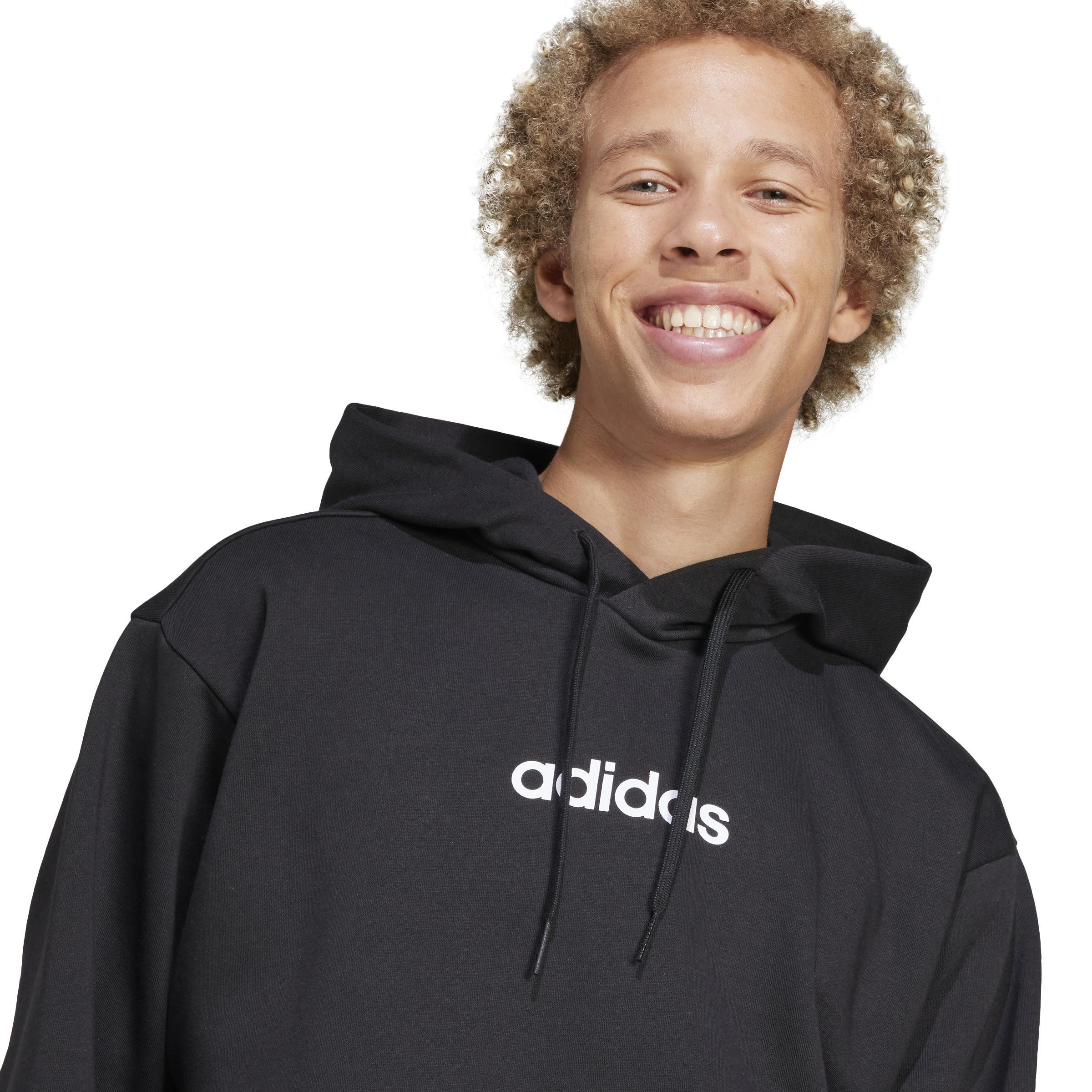 ADIDAS LIN FL HOODY NERO BIANCO JN1759