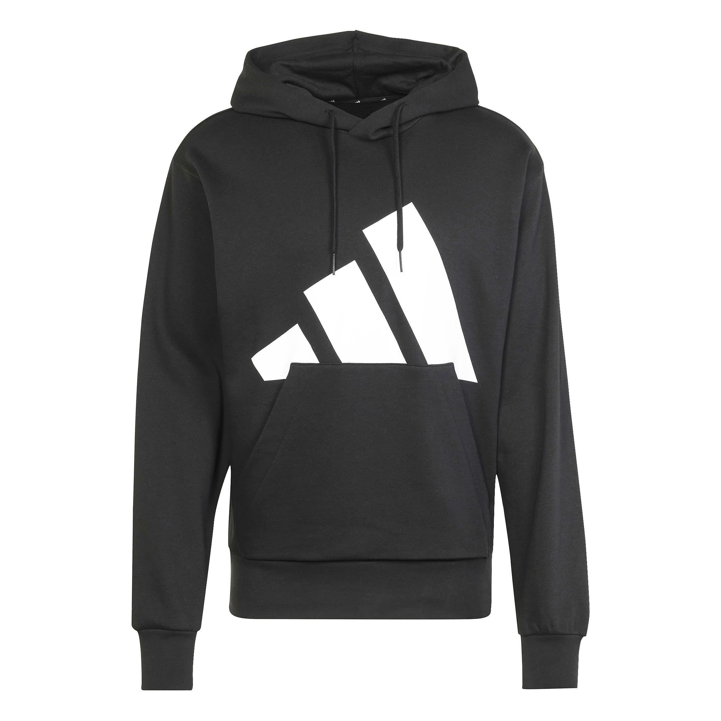 adidas adidas hooded sweat fl bl m - black/white - foto 1