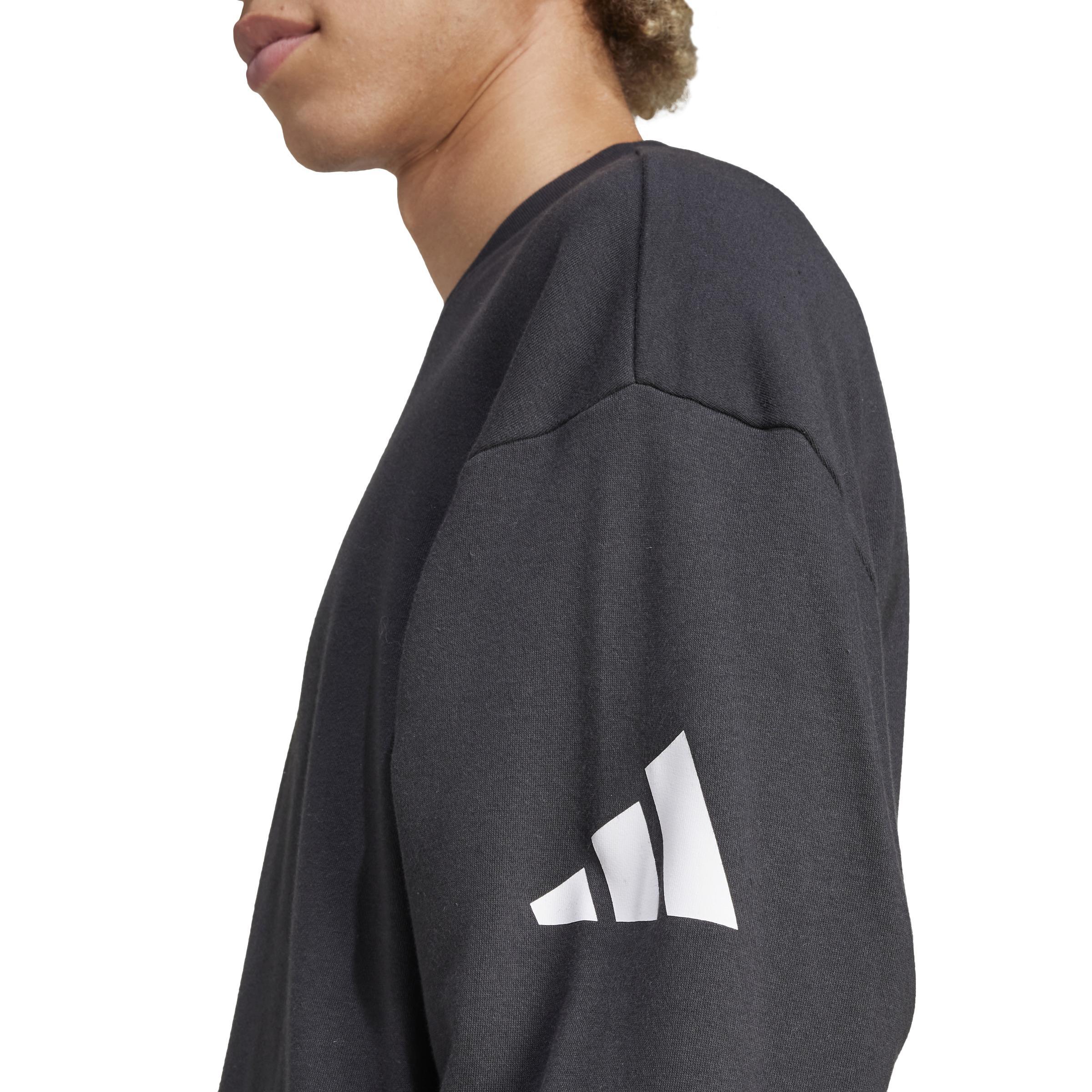 ADIDAS FELPA GIROCOLLO ESSENTIALS SWEATSHIRTS UOMO NERO JF3576