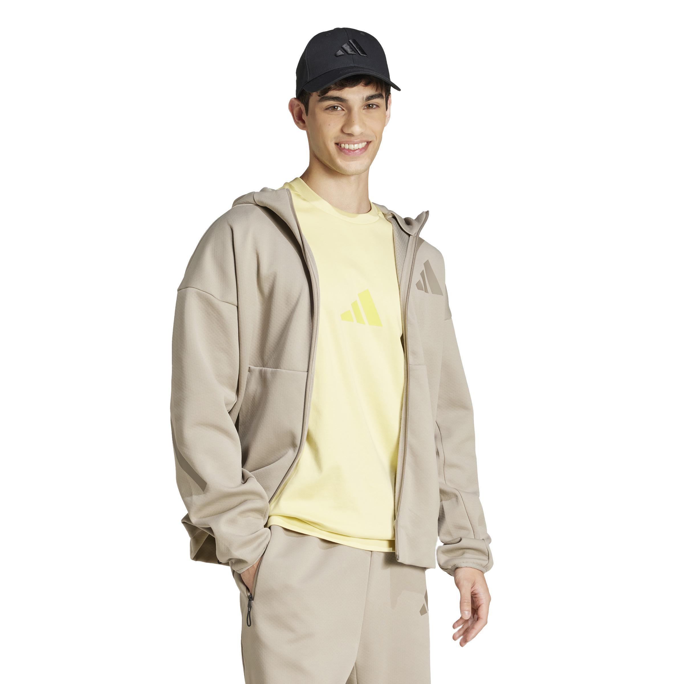 ADIDAS FELPA HD TRACK TOP M Z.N.E. FZ  UOMO BEIGE JC5495