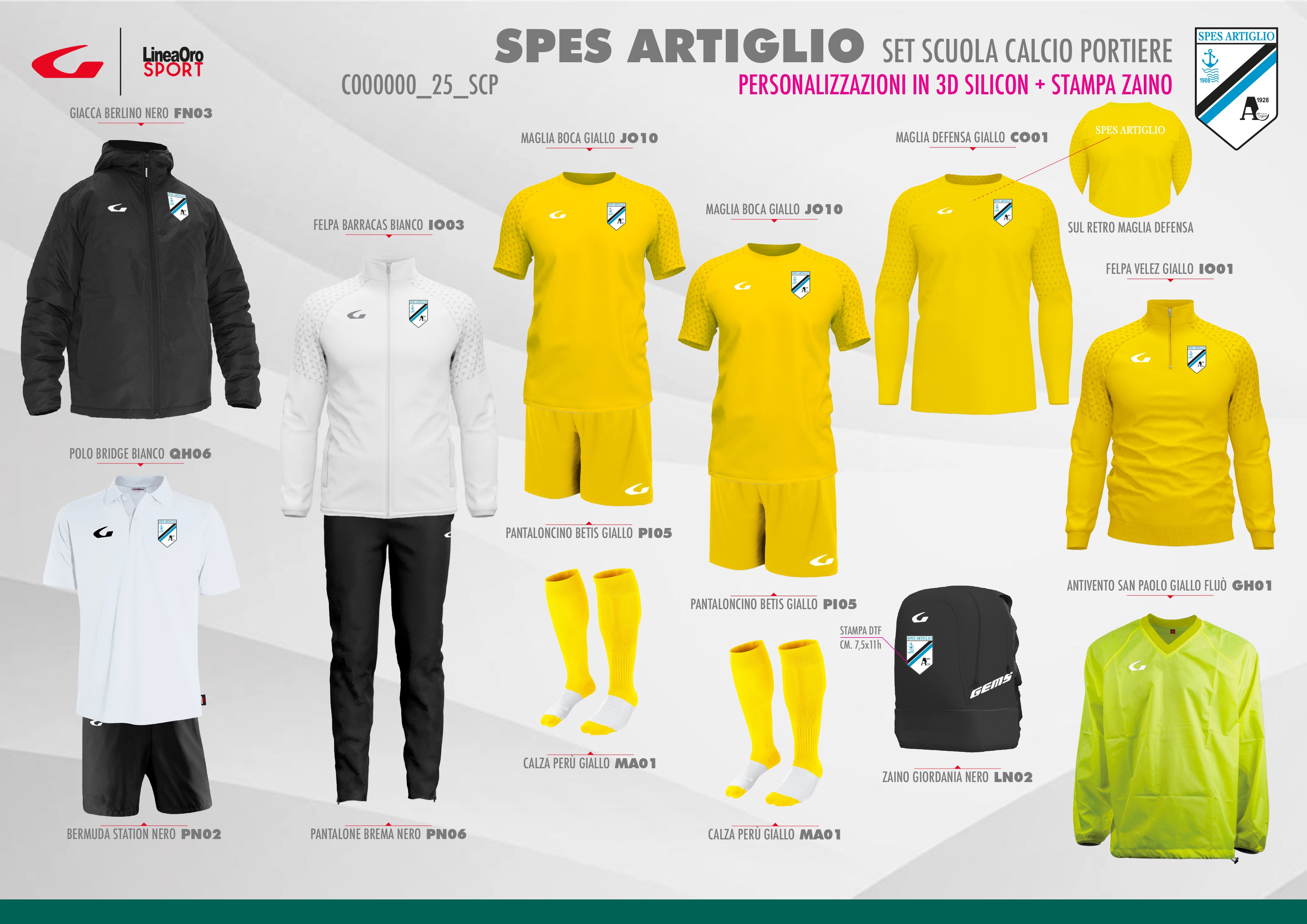 SPES ARTIGLIO 2025 SET SCUOLA CALCIO PORTIERE - YYS