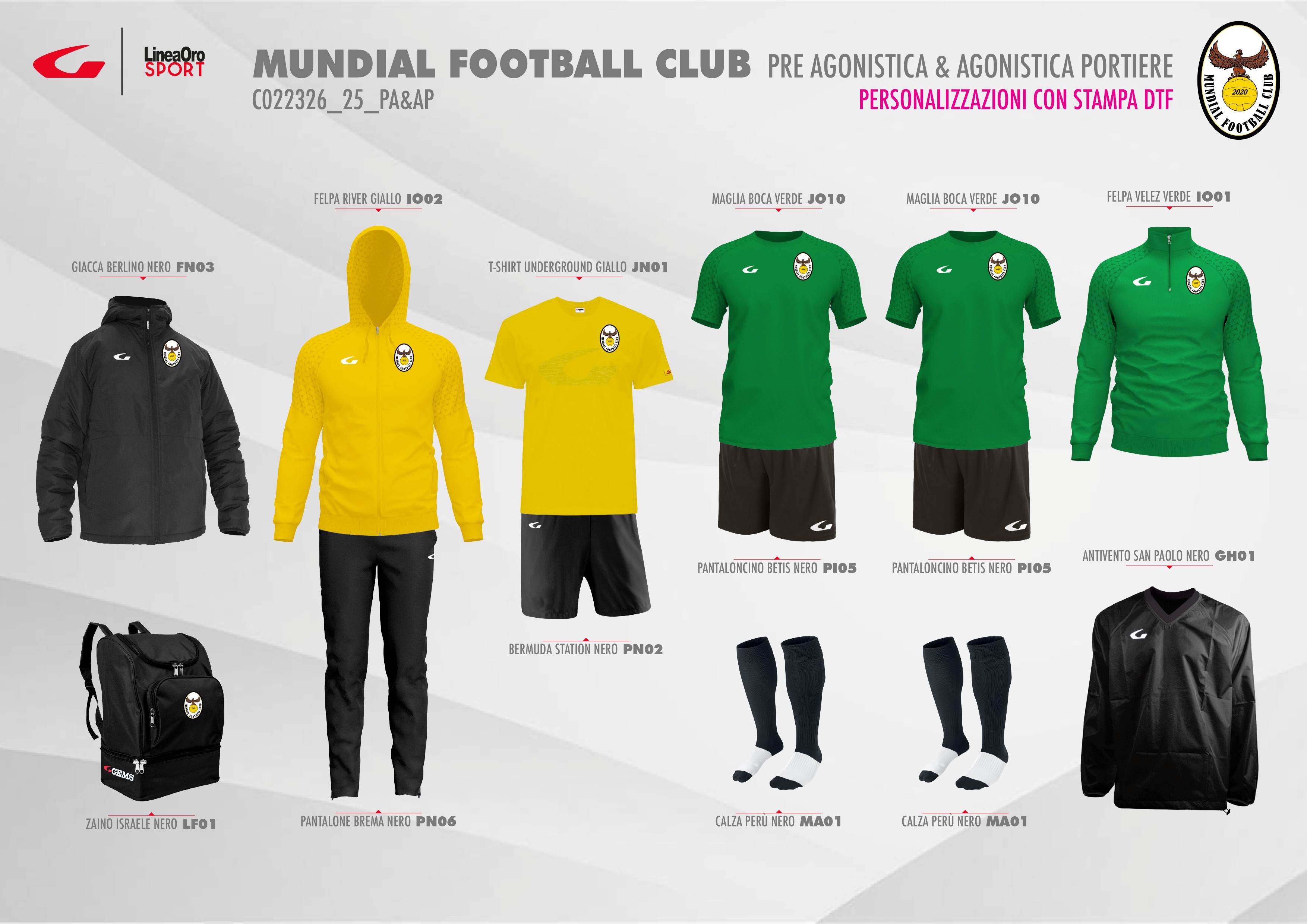 MUNDIAL F.C. 2025 SET PRE-AGONISTICA & AGONISTICA PORTIERE - L