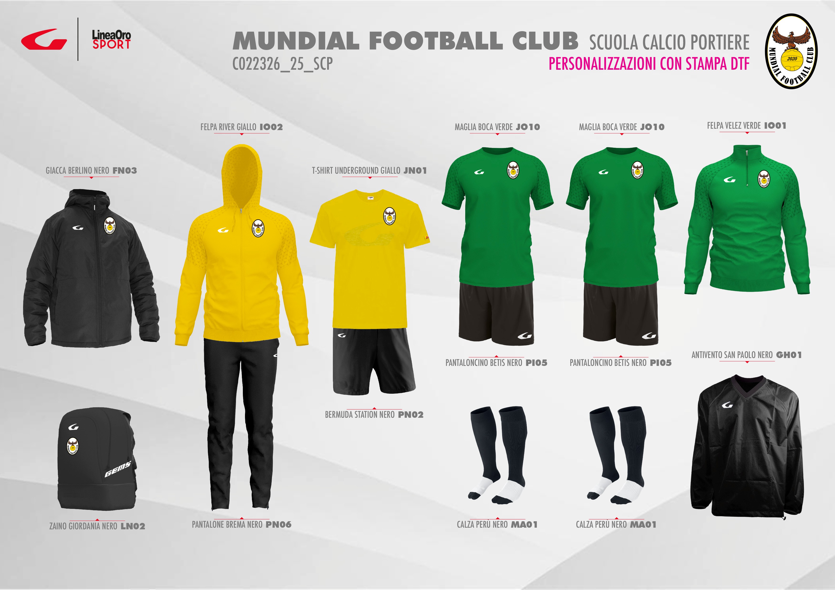 MUNDIAL F.C. 2025 SET SCUOLA CALCIO PORTIERE - YYS