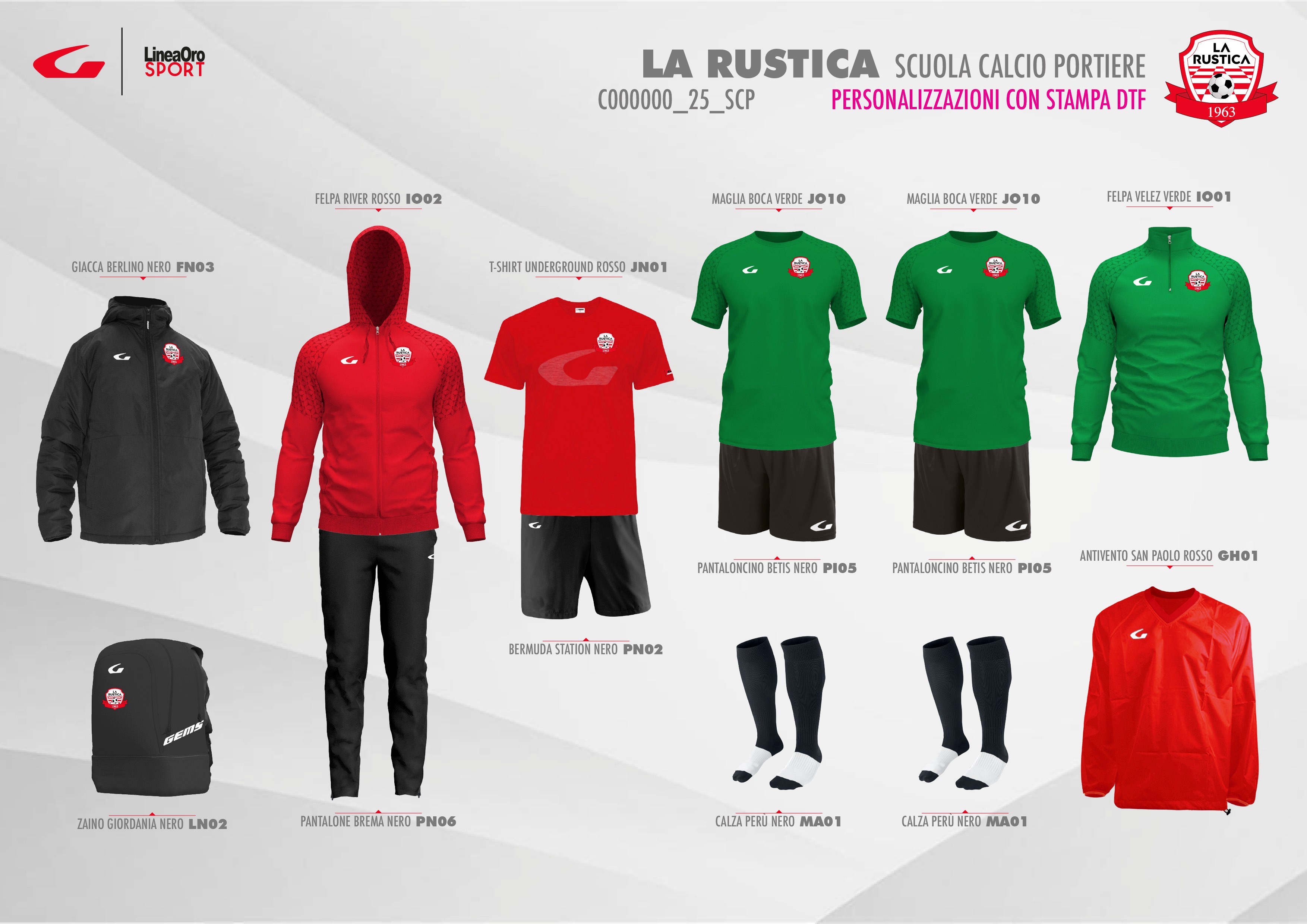 LA RUSTICA 2025 SET SCUOLA CALCIO PORTIERE - L