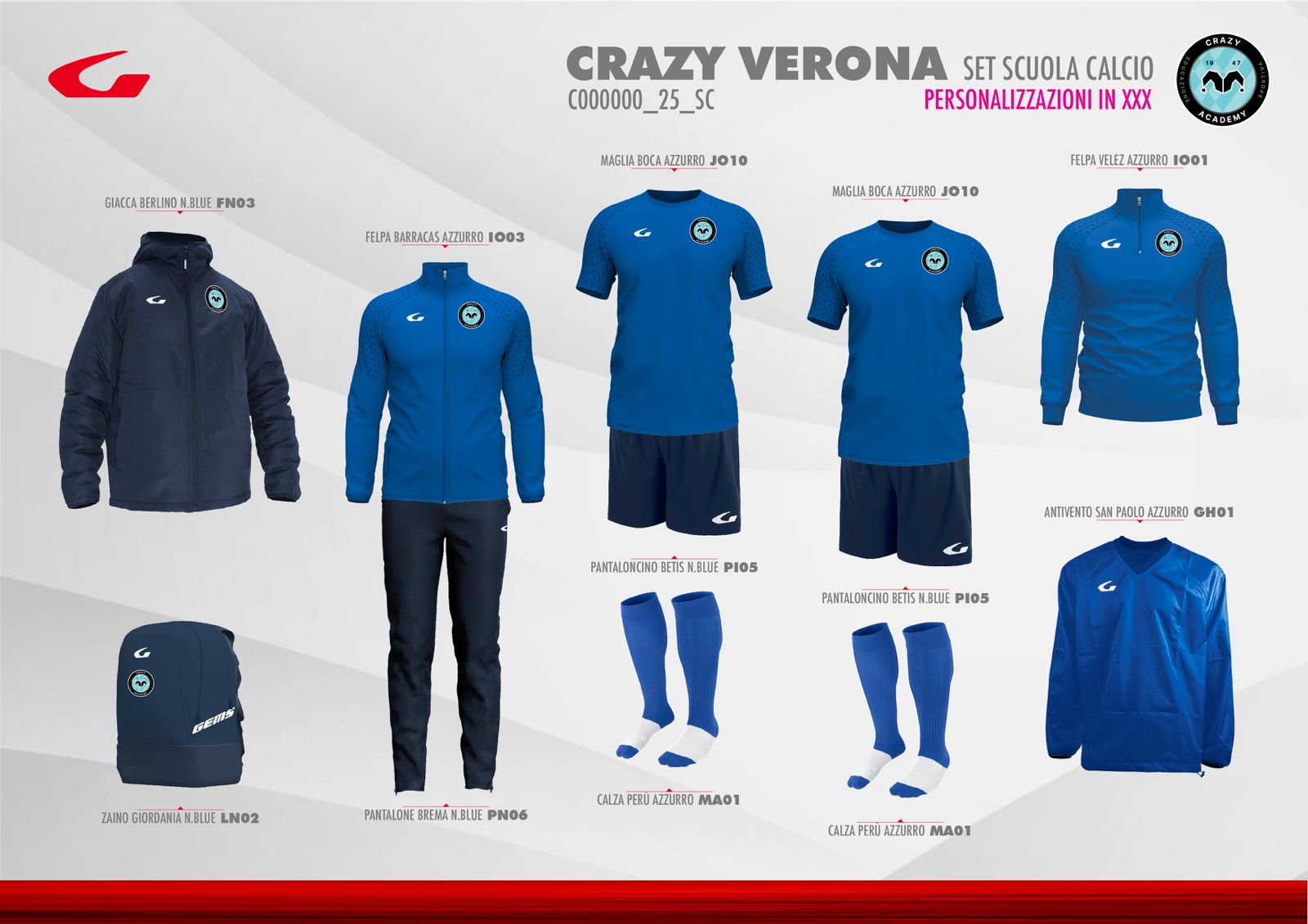CRAZY VERONA 2025 SET SCUOLA CALCIO - YYS