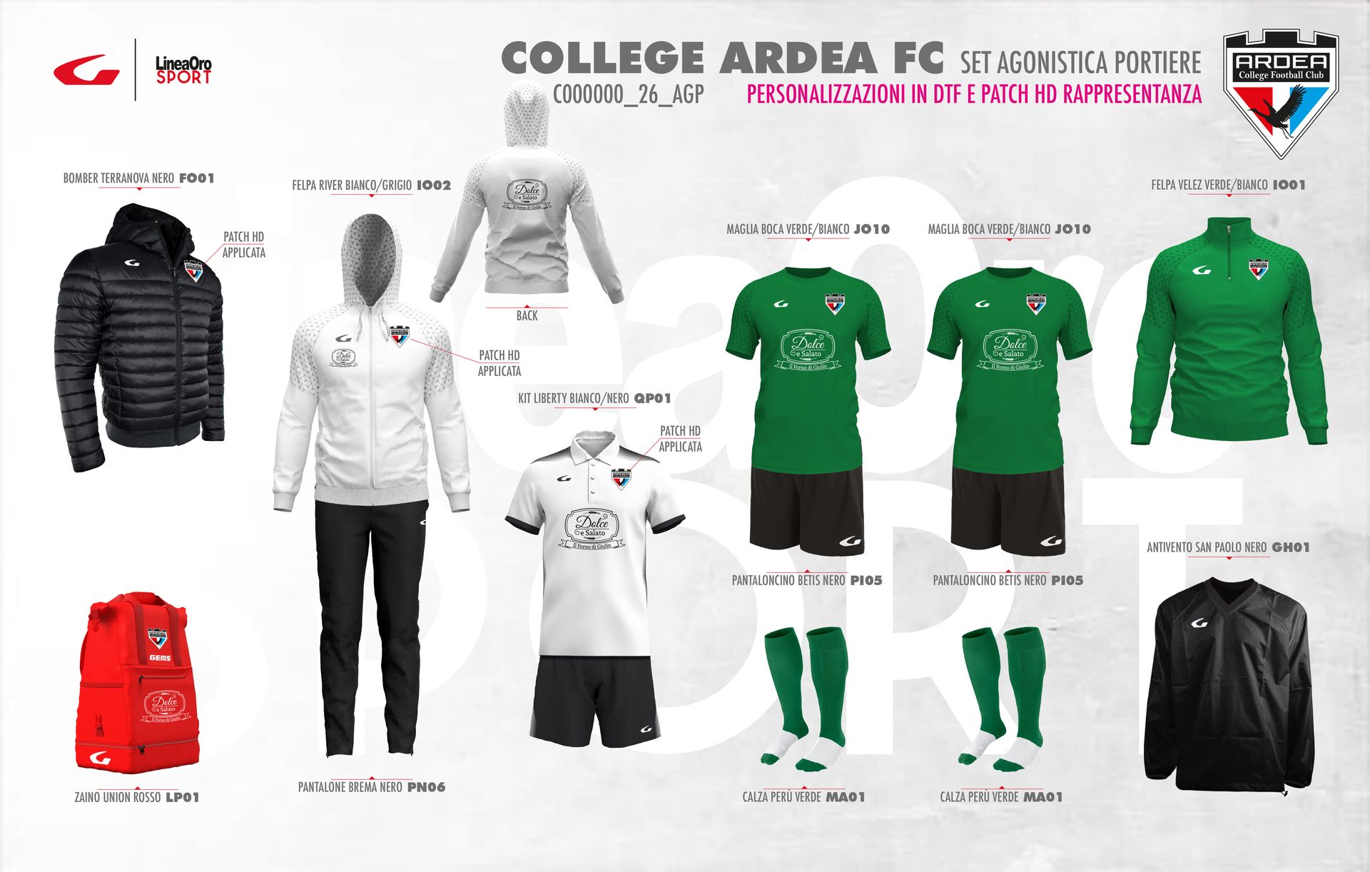 COLLEGE ARDEA FC 2026 SET AGONISTICA PORTIERE - XL