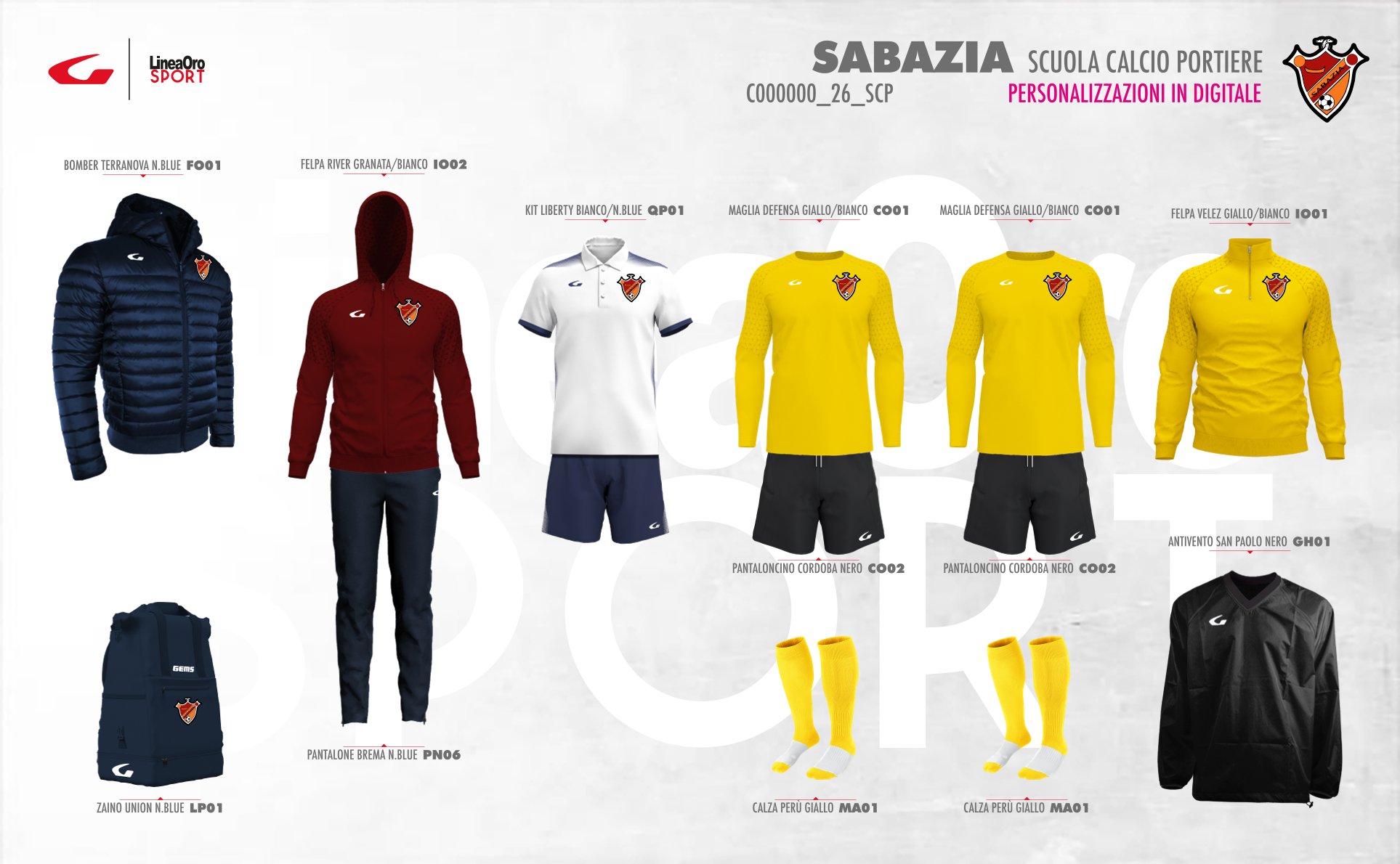 SABAZIA CALCIO 2026 SET AGONISTICA E SCUOLA CALCIO PORTIERE - L