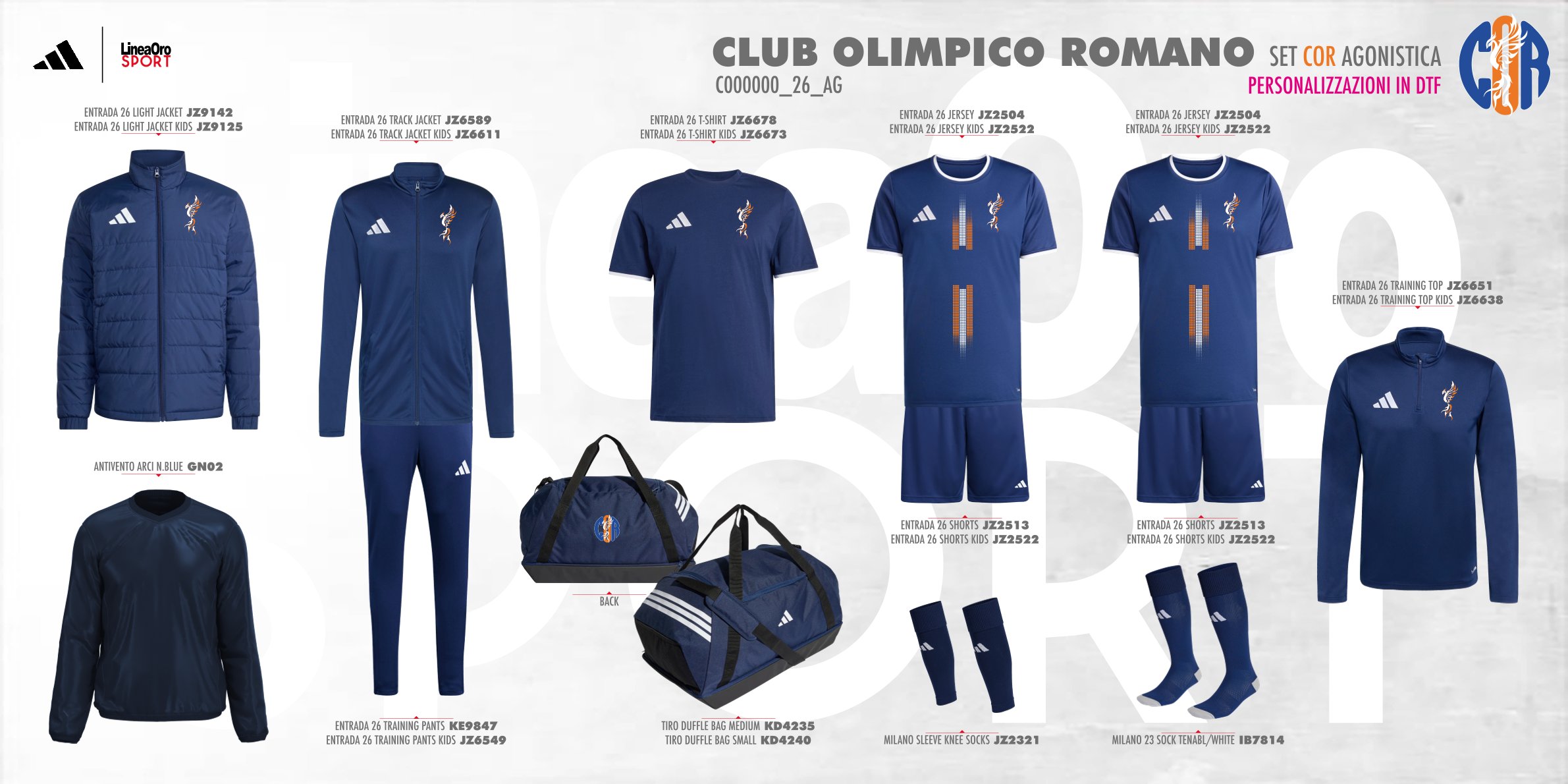 CLUB OLIMPICO ROMANO 2026 SET AGONISTICA JUNIOR - 13-14 ANNI