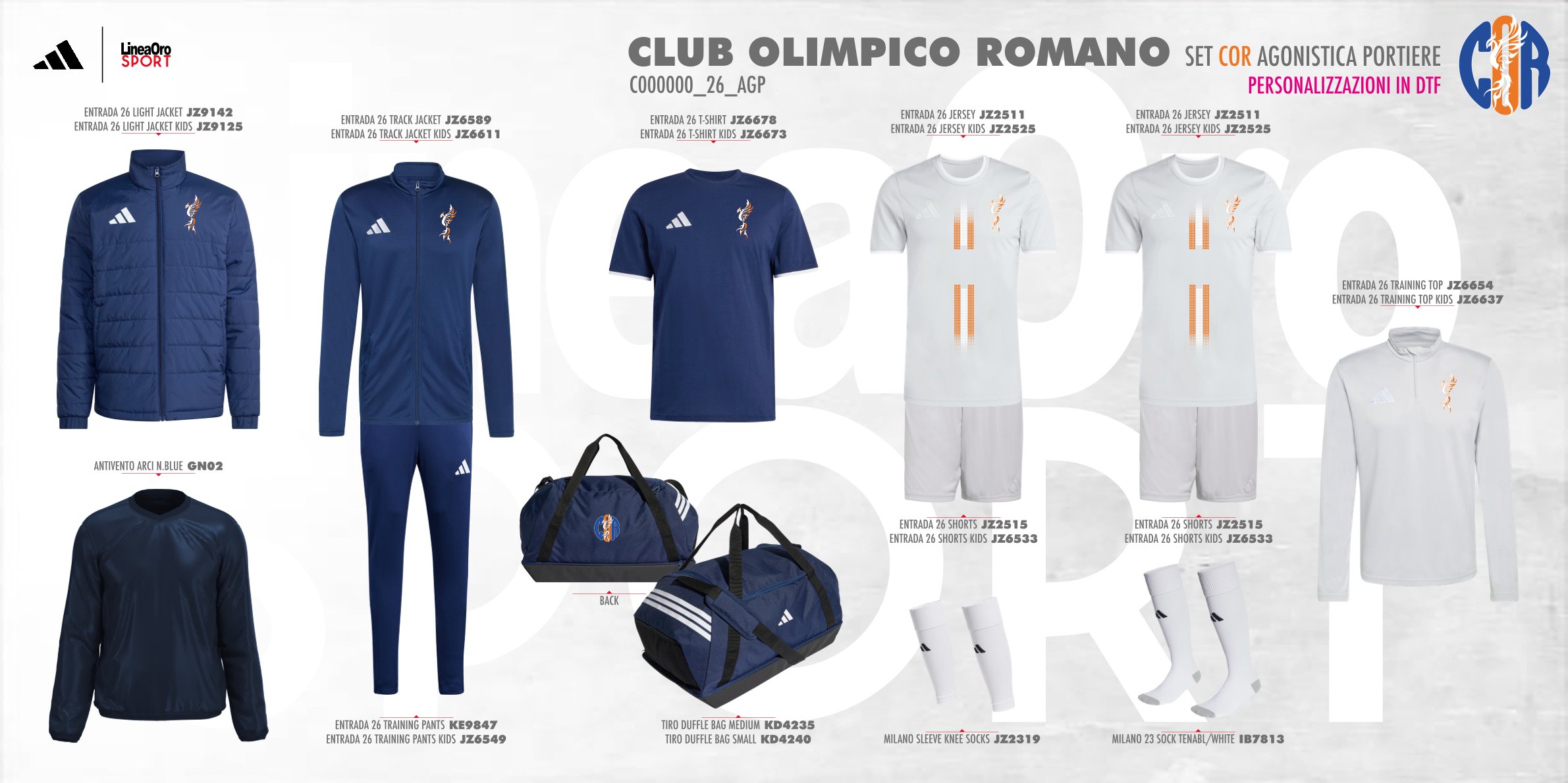 CLUB OLIMPICO ROMANO 2026 SET AGONISTICA PORTIERE SENIOR - L