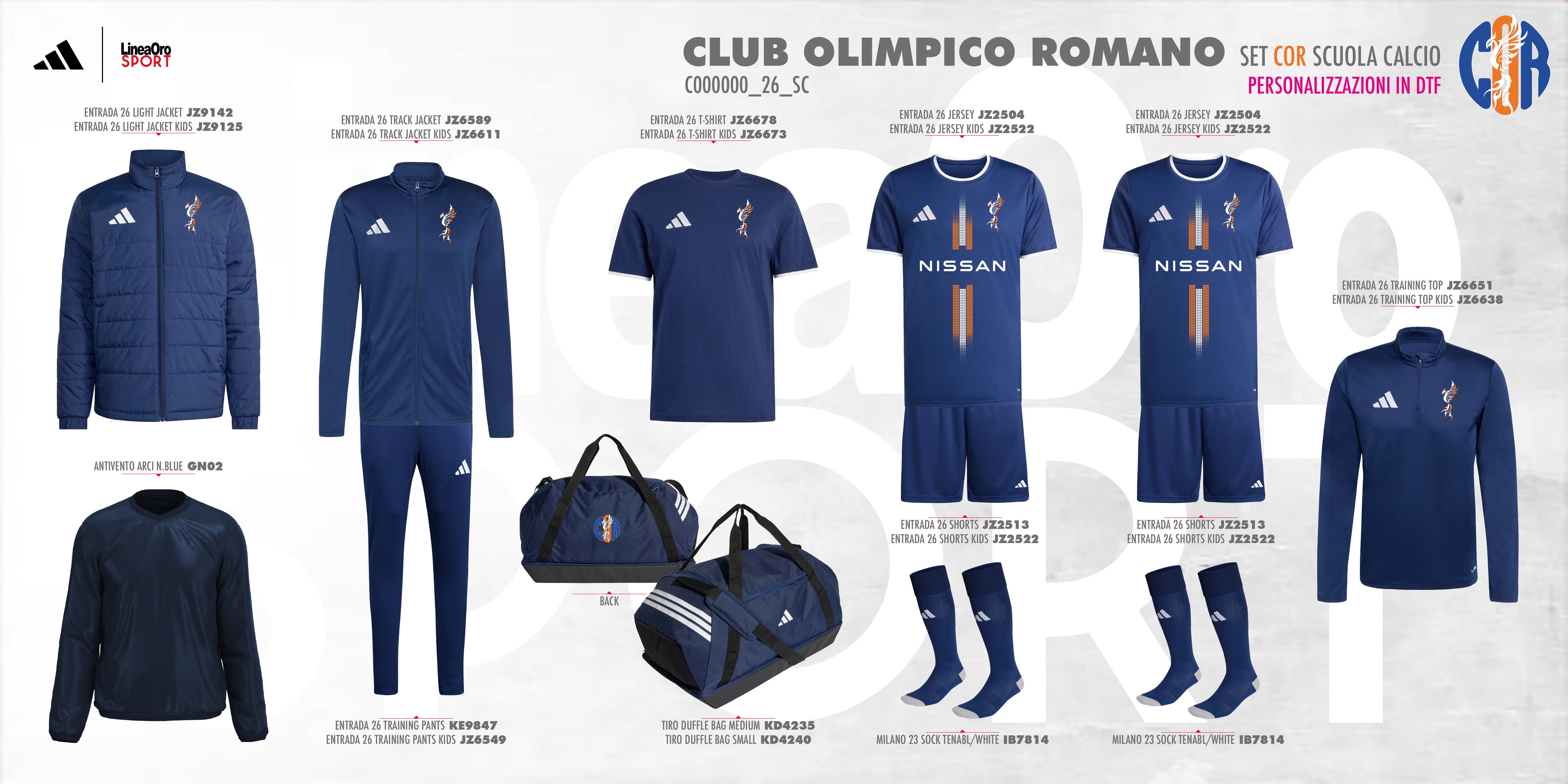 CLUB OLIMPICO ROMANO 2026 SET SCUOLA CALCIO JUNIOR - 5-6 ANNI