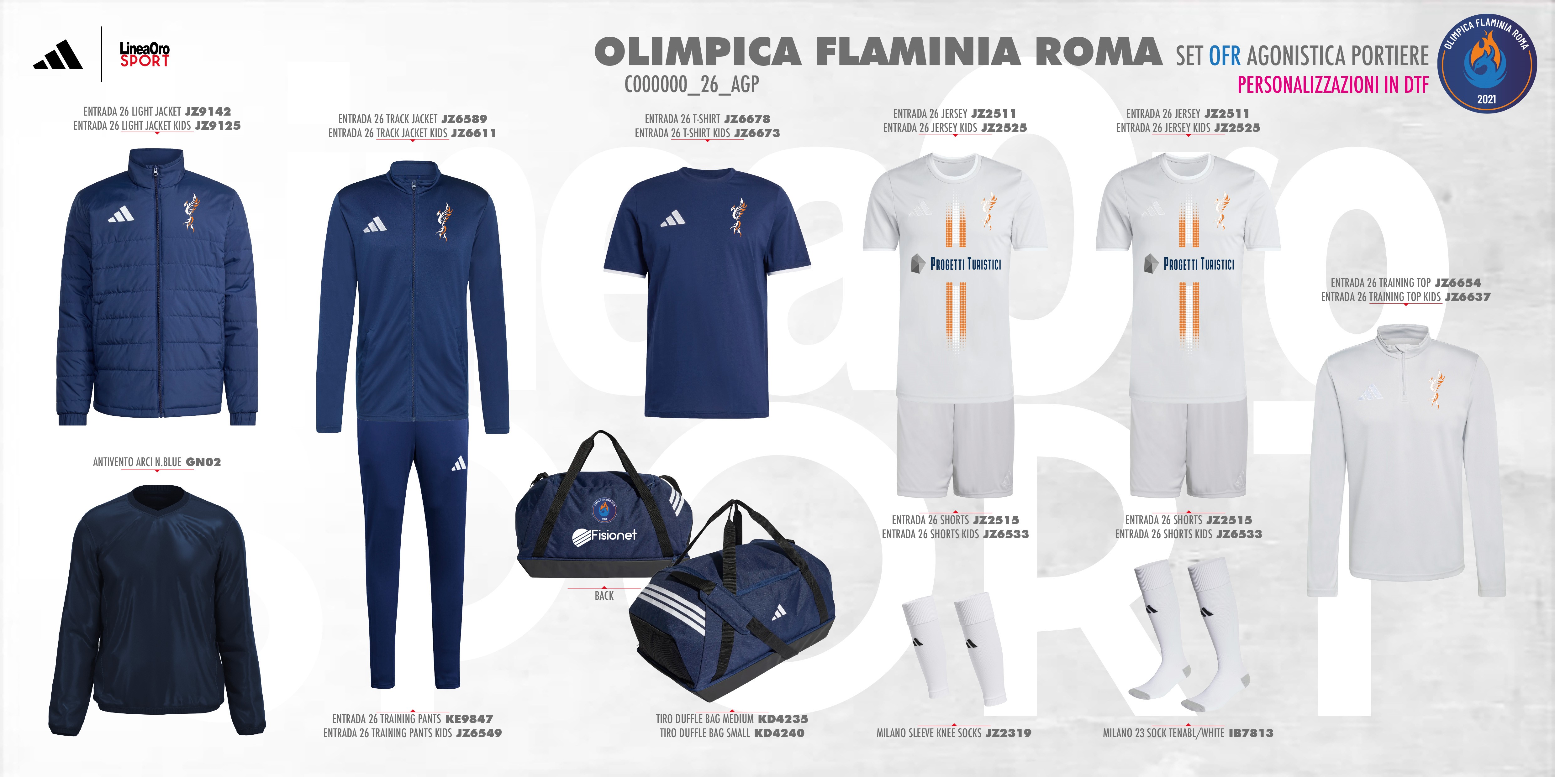 OLIMPICA FLAMINIA ROMA 2026 SET AGONISTICA PORTIERE SENIOR - XL